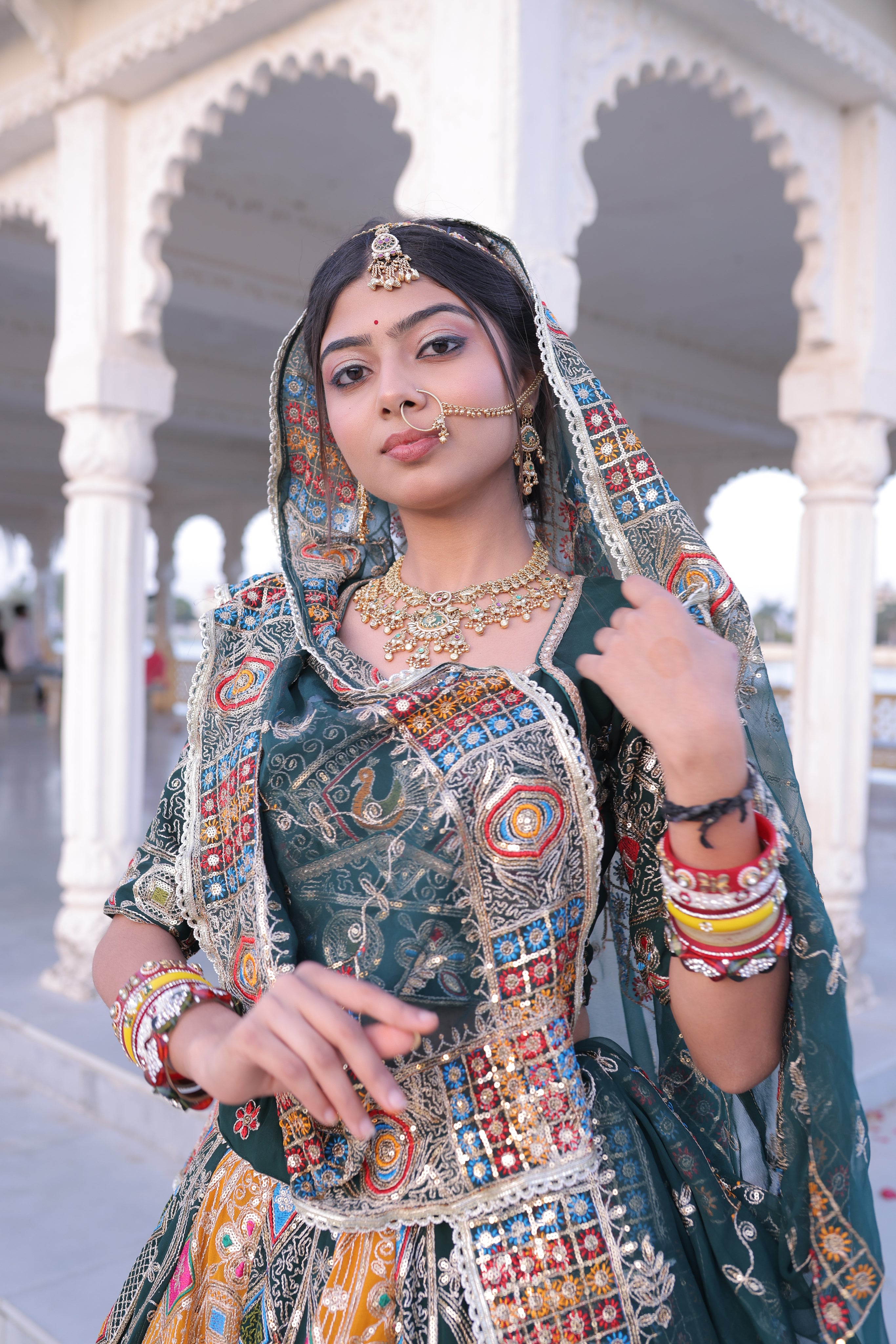 Dark Teal Noorkali Lehenga for Women | Designer Bridal Lehenga