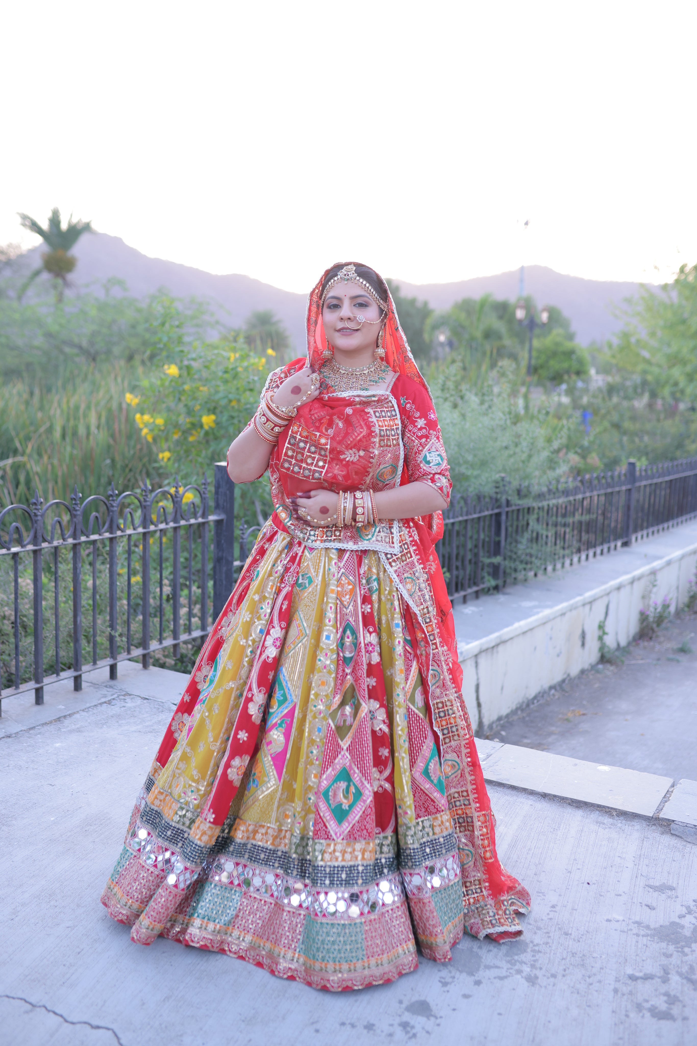 Red Noorkali Lehenga for Women | Designer Bridal Lehenga