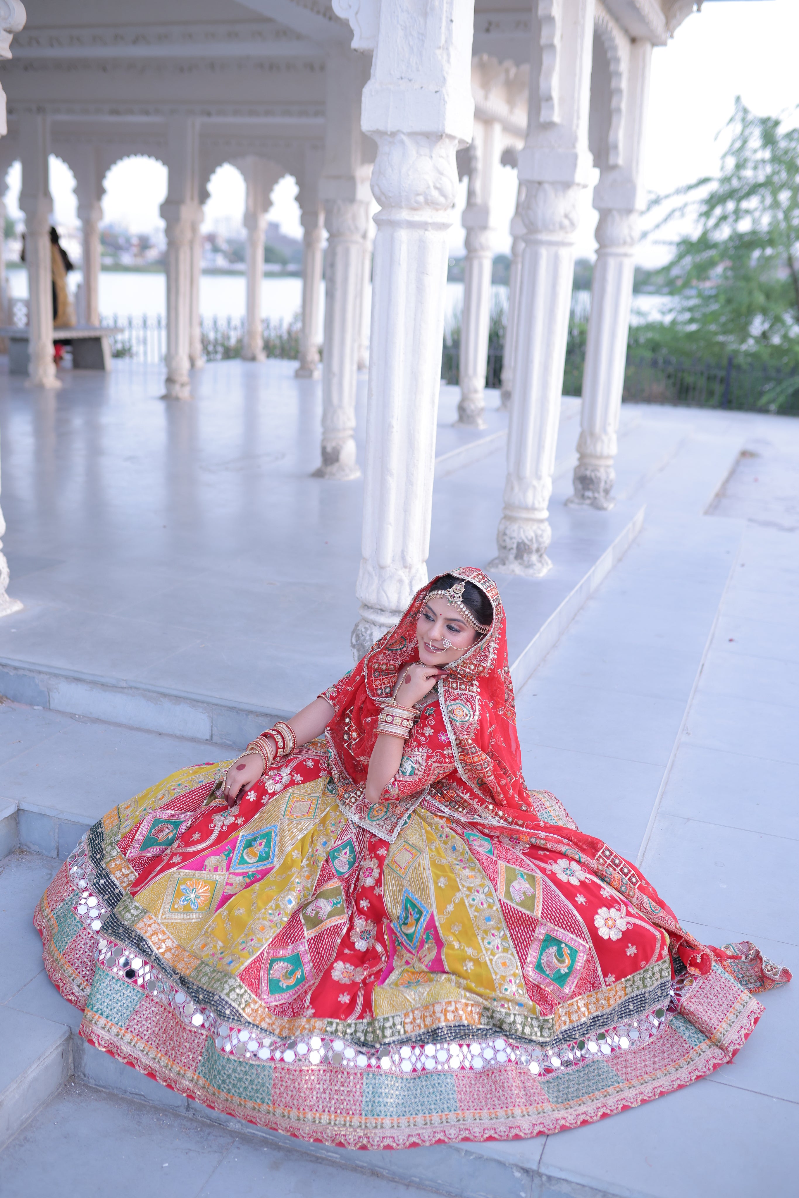 Red Noorkali Lehenga for Women | Designer Bridal Lehenga