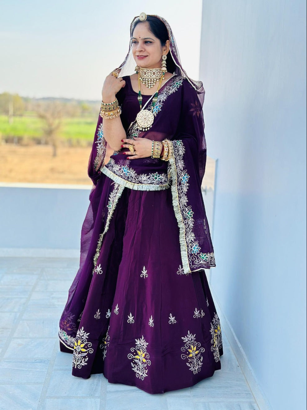 Premium Purple Handwork  Lehenga | Fully Stitched Set | Radhika Boutique