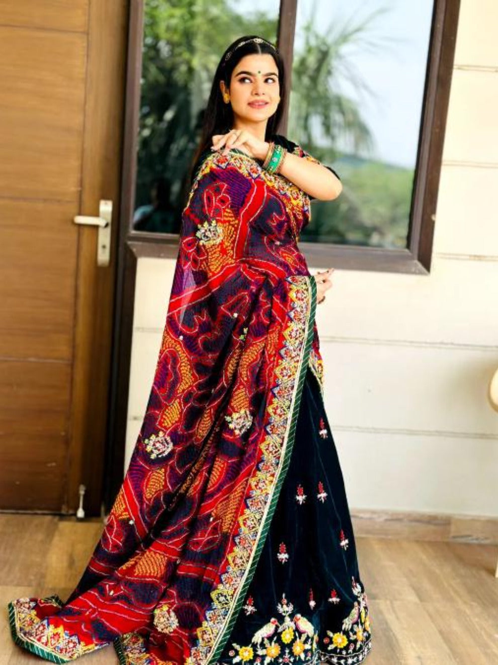 Rajputi Velvet Lehenga with Heavy Jardozi Chunri |Radhika Boutique