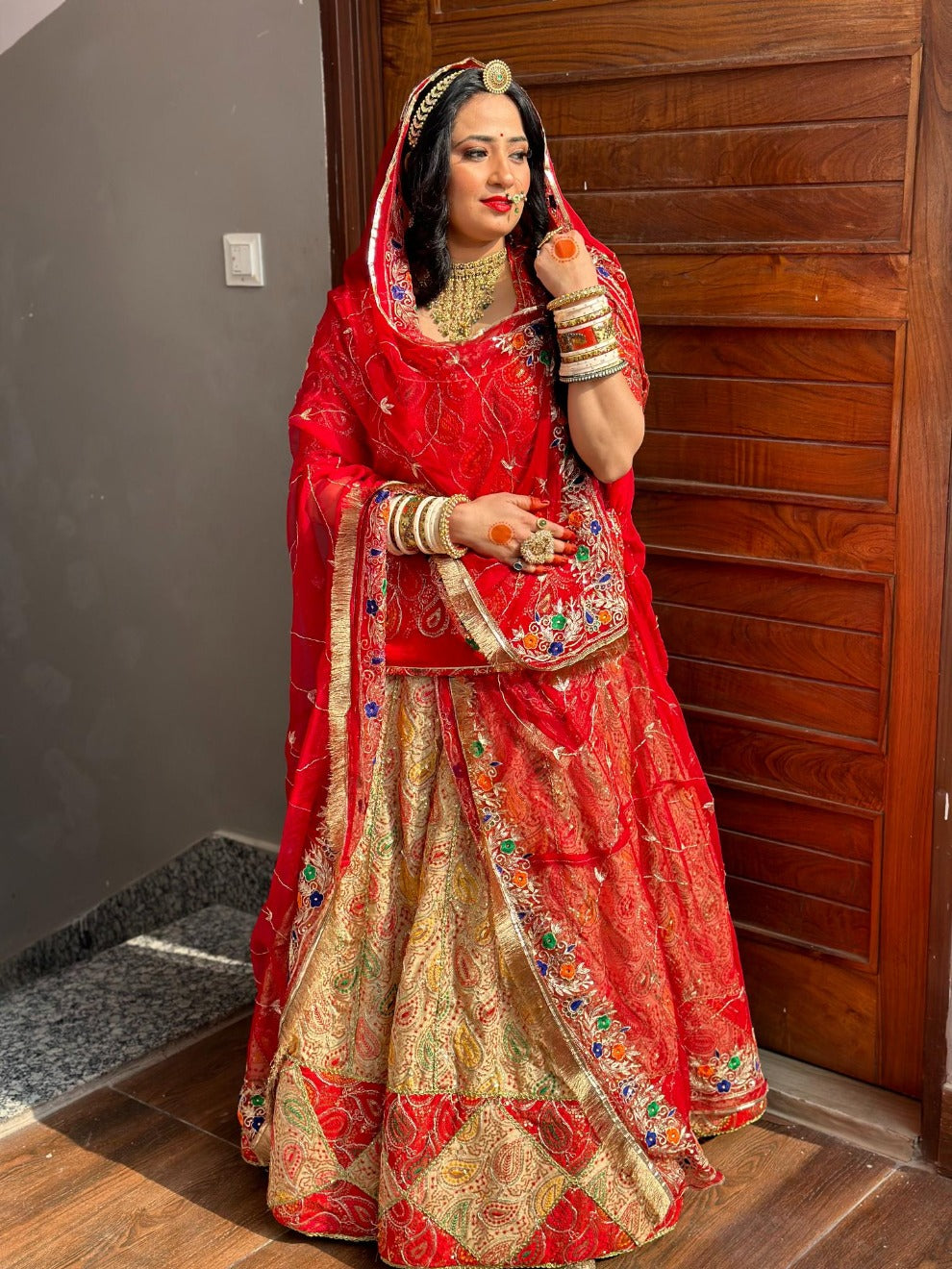 Premium Red Rajasthani  Lehenga Set | Heavy Embroidery & Zari Work |Radhika Boutique
