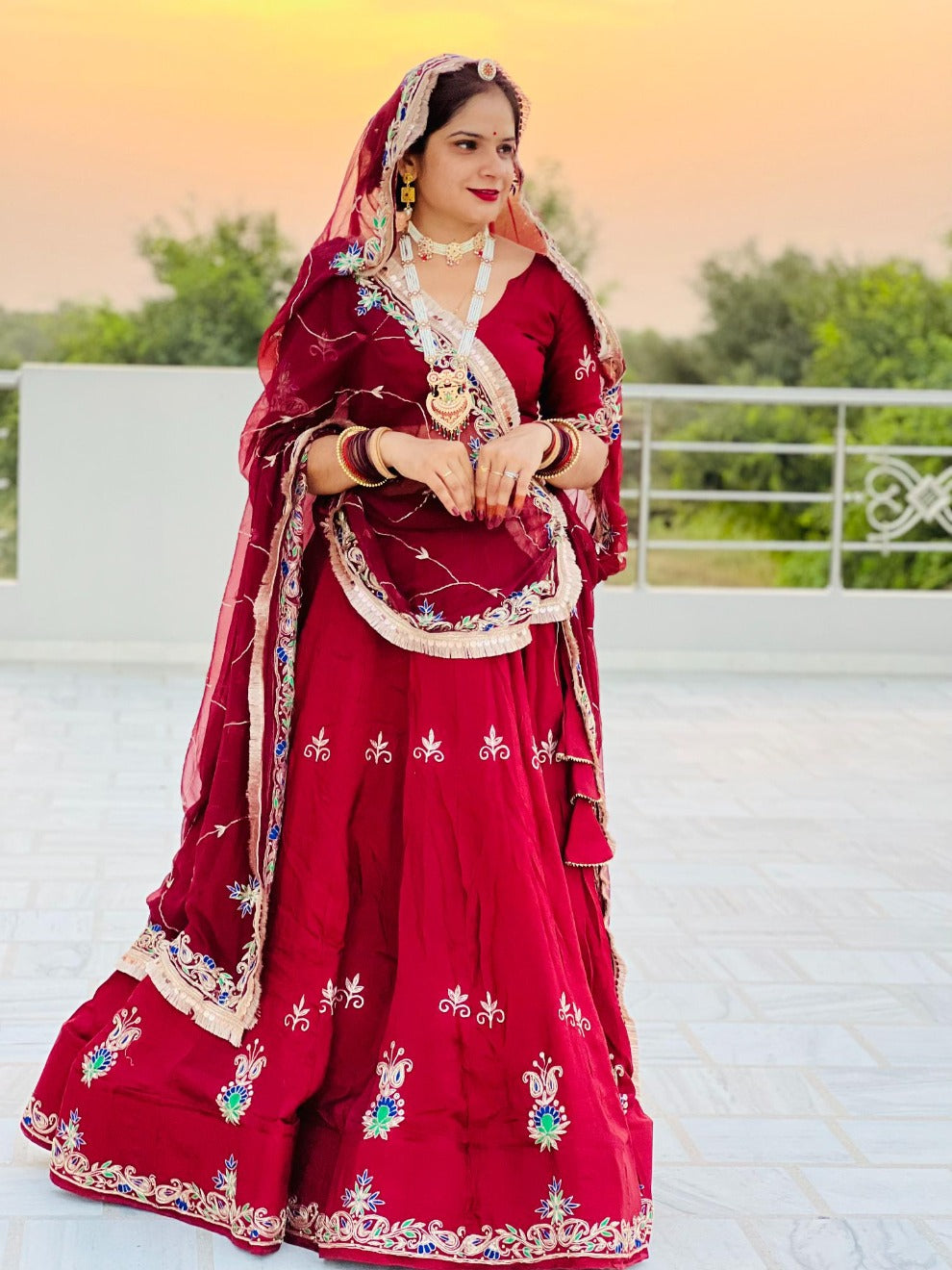 Natural Silk Jardosi Handwork Lehenga | Radhika Boutique