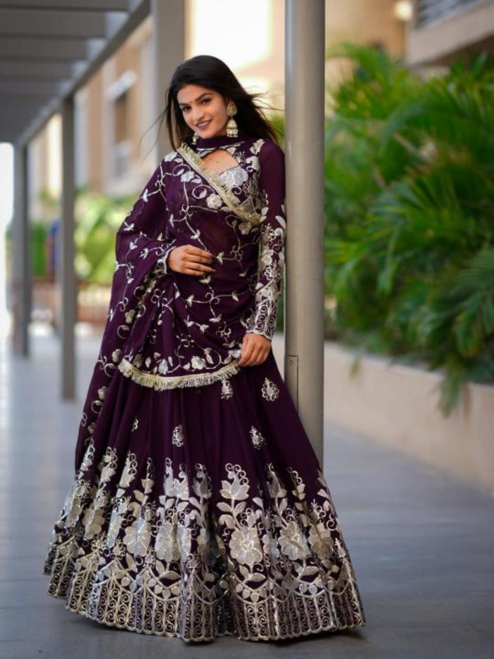 Maroon Jardosi Royal Embroidered Lehenga | Radhika Boutique