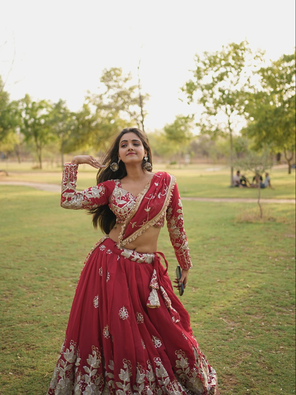Red Royal Embroidered Lehenga | Radhika Boutique