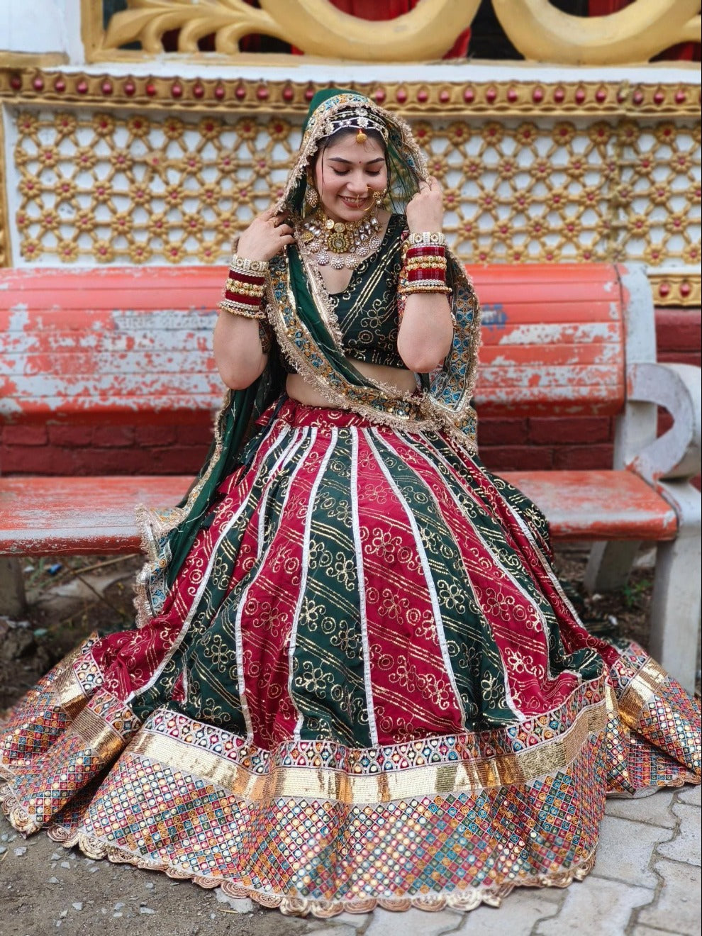 Royal Multicolor Rajputi Heritage Lehenga | Radhika Boutique