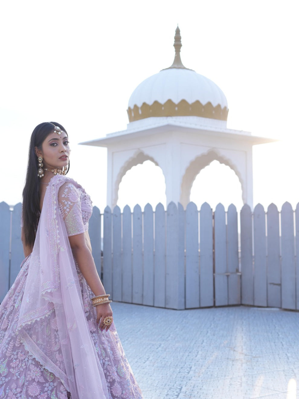 Soft Lavender Embroidered Lehenga with Designer Dupatta | Radhika Boutique