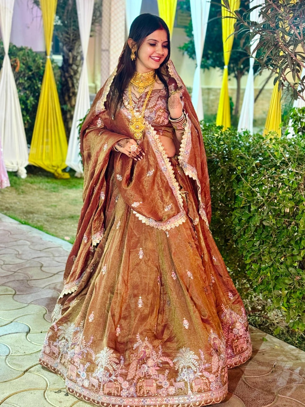 Brown Embroidered Designer Lehenga |Radhika Boutique