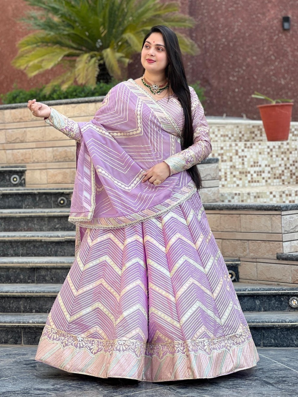 Lavender Designer Lehenga for Weddings & Festive Wear |Radhika Boutique