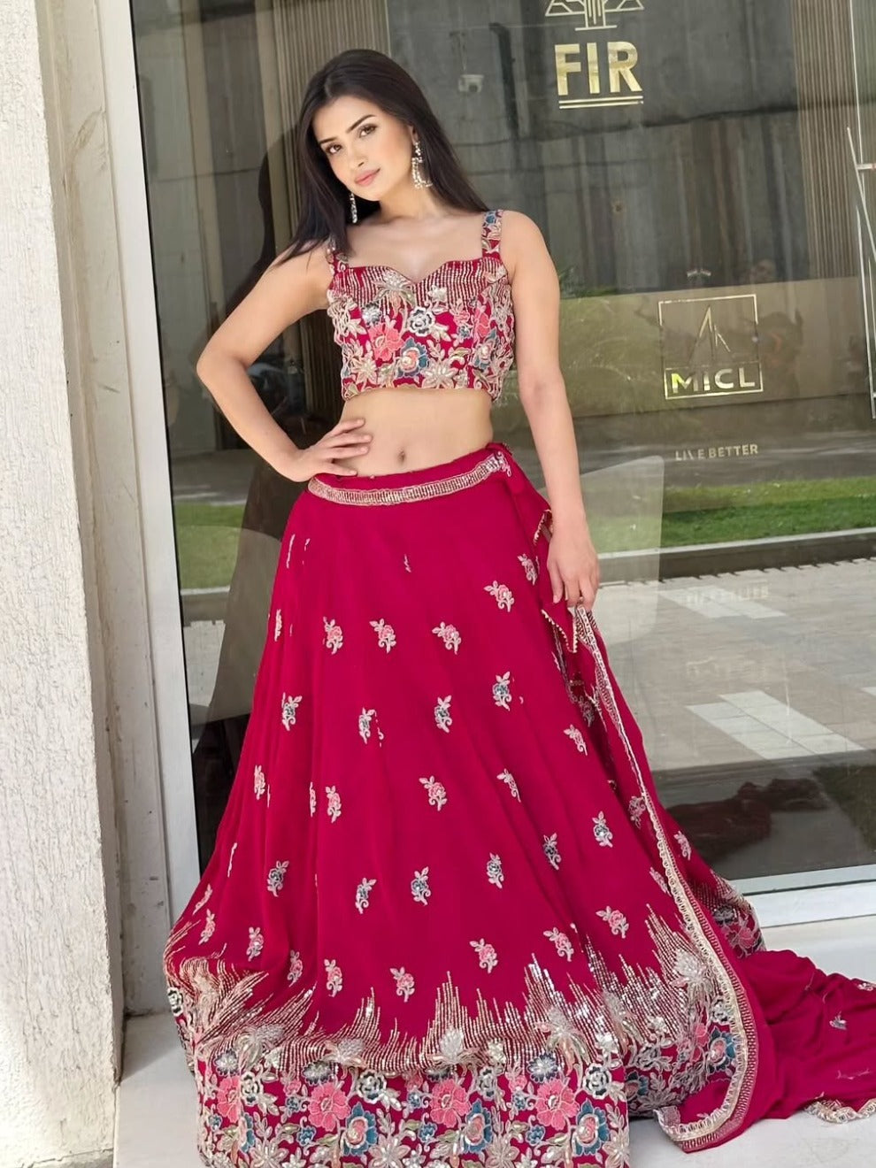 Magenta Luxe Embroidered Lehenga | Radhika Boutique