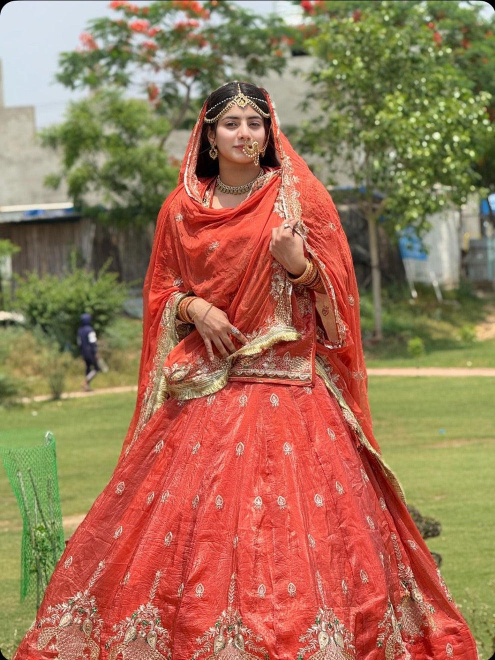 Premium Gold Crush Pittan Work  Lehenga – Radhika Boutique