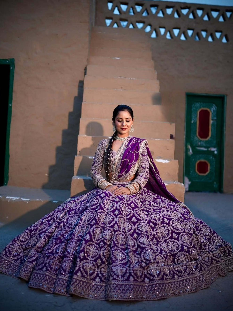 Deep Purple Zari Work Lehenga | Radhika Boutique Exclusive
