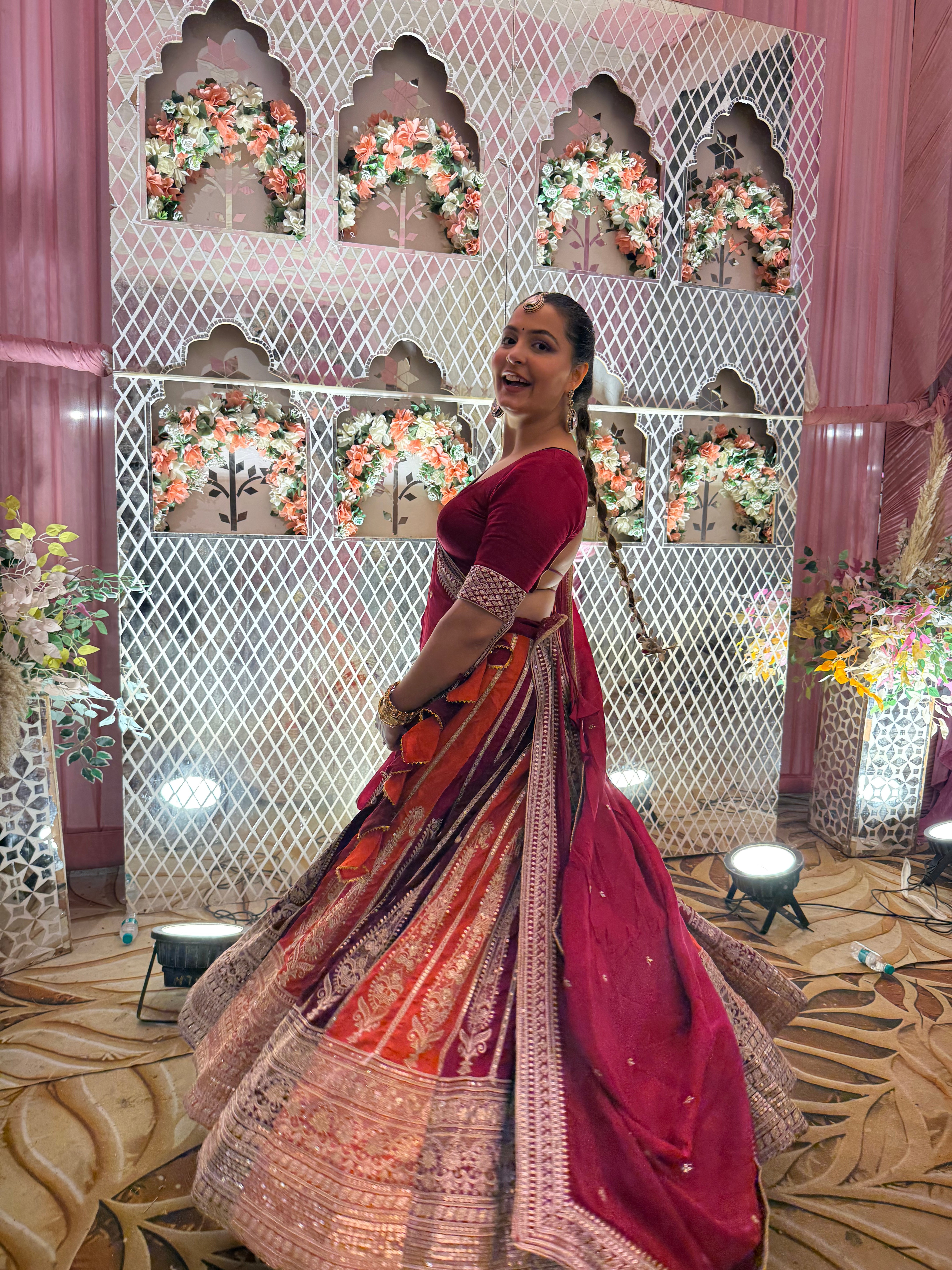 Sabyasachi Inspired Wine Pink Lehenga Choli for Wedding & Bridal Wear