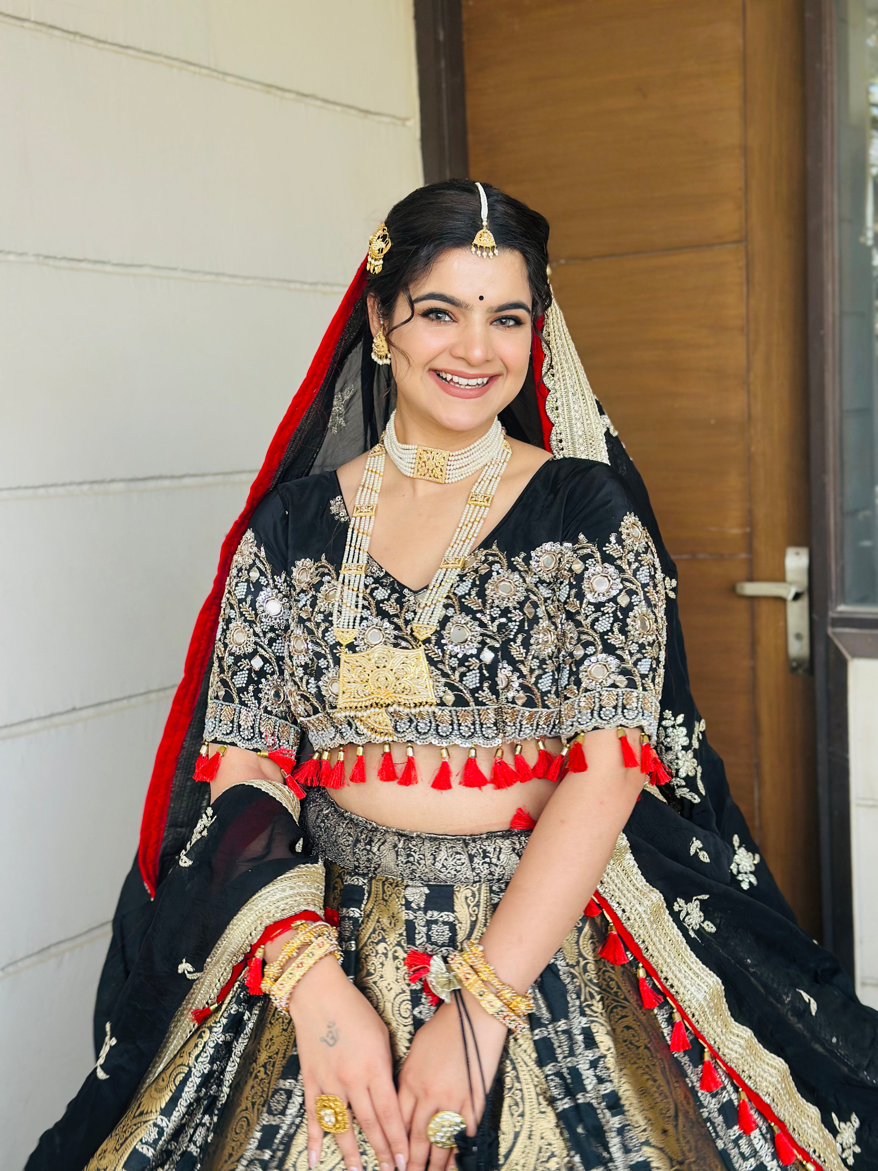 Black Patola Lehenga with Heavy Zari Work & Dupatta | Designer Wedding Wear | Radhika Boutique