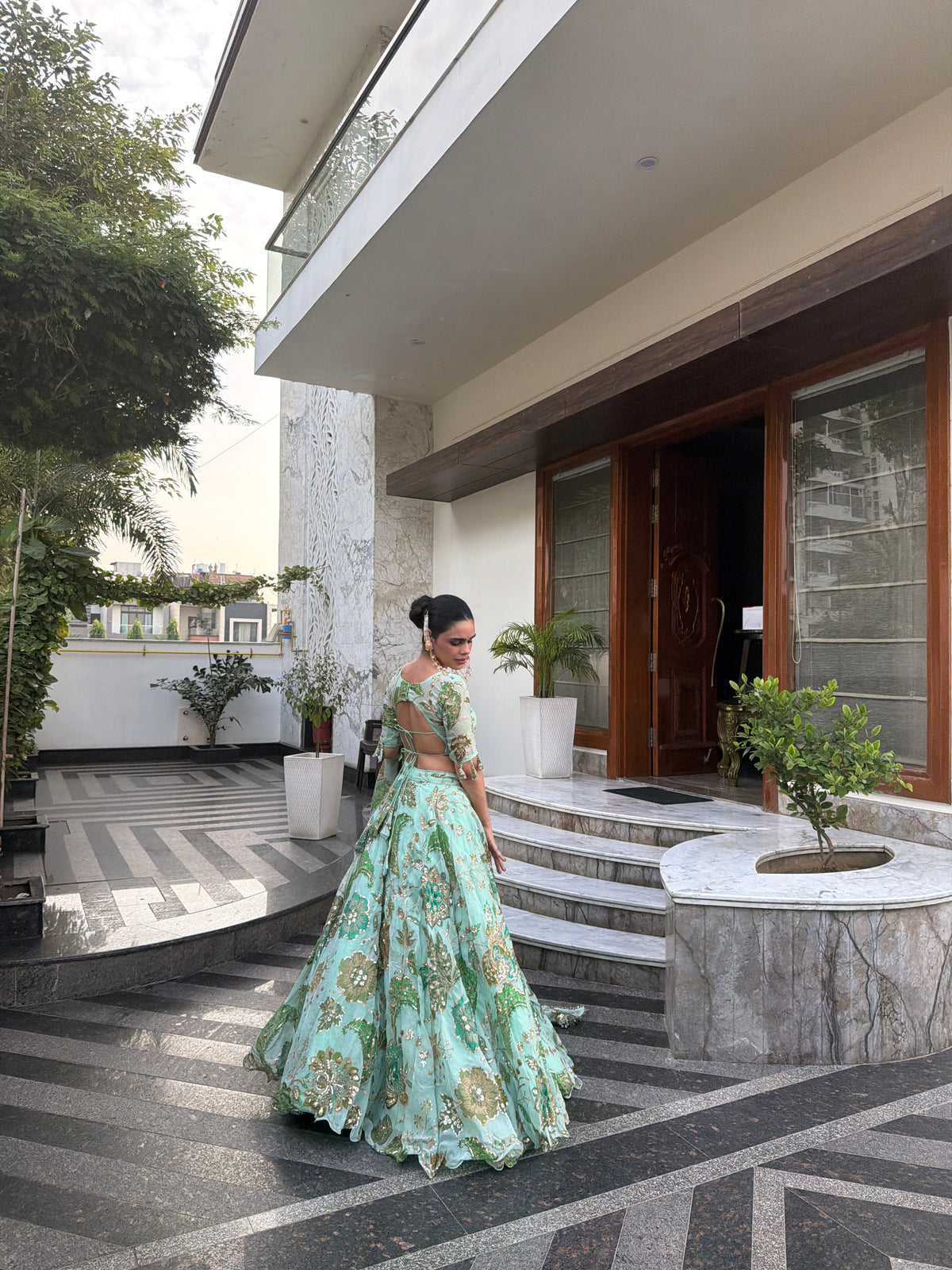Mint Green Jugni Lehenga with Embroidery | Radhika Boutique
