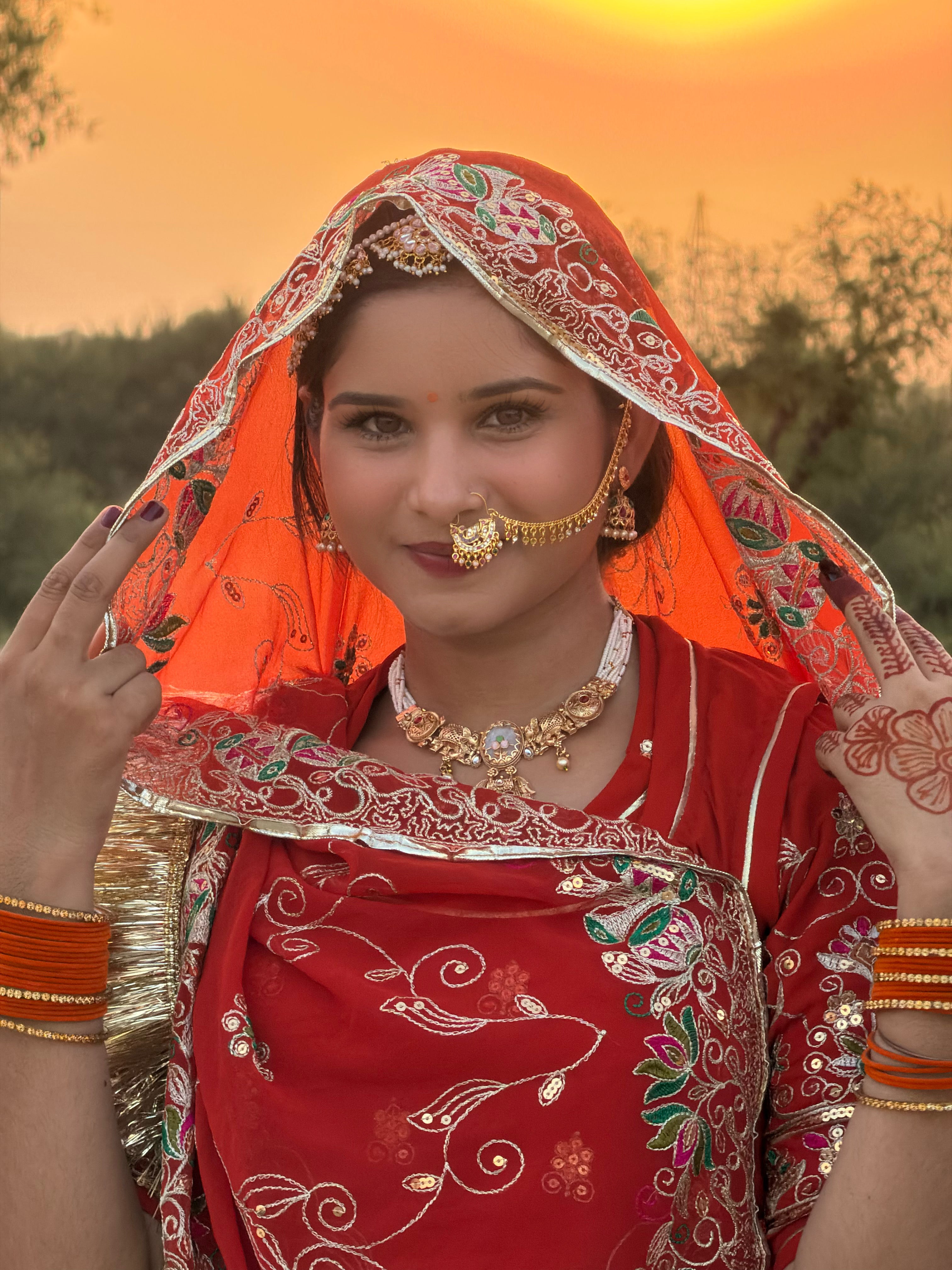 Traditional Red Bandhani Bridal Lehenga for Women | Handcrafted Rajasthani Wedding Lehenga