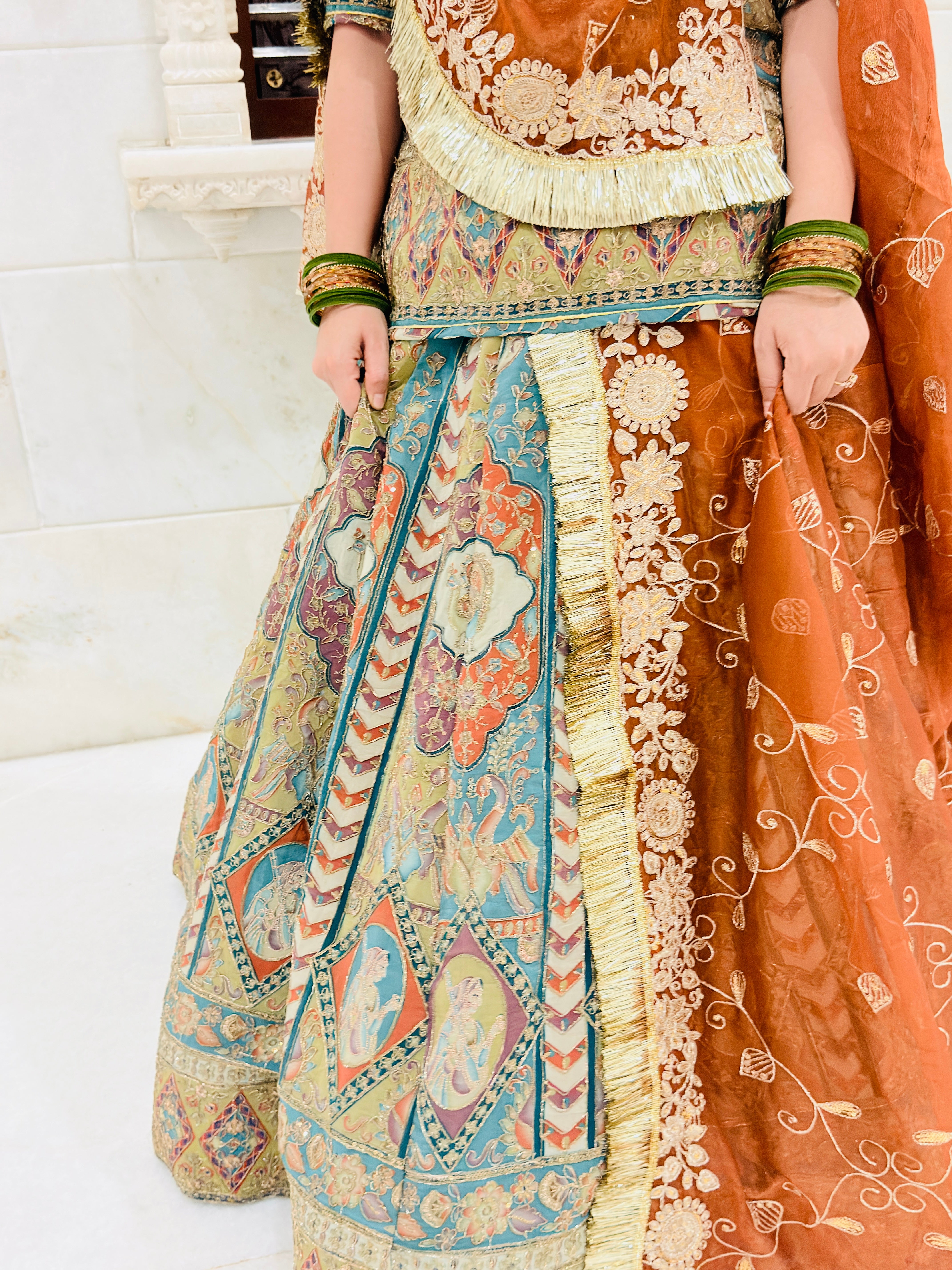 ghoomar Rajputi Poshak Lehenga – Traditional Printed Designer Wedding Wear