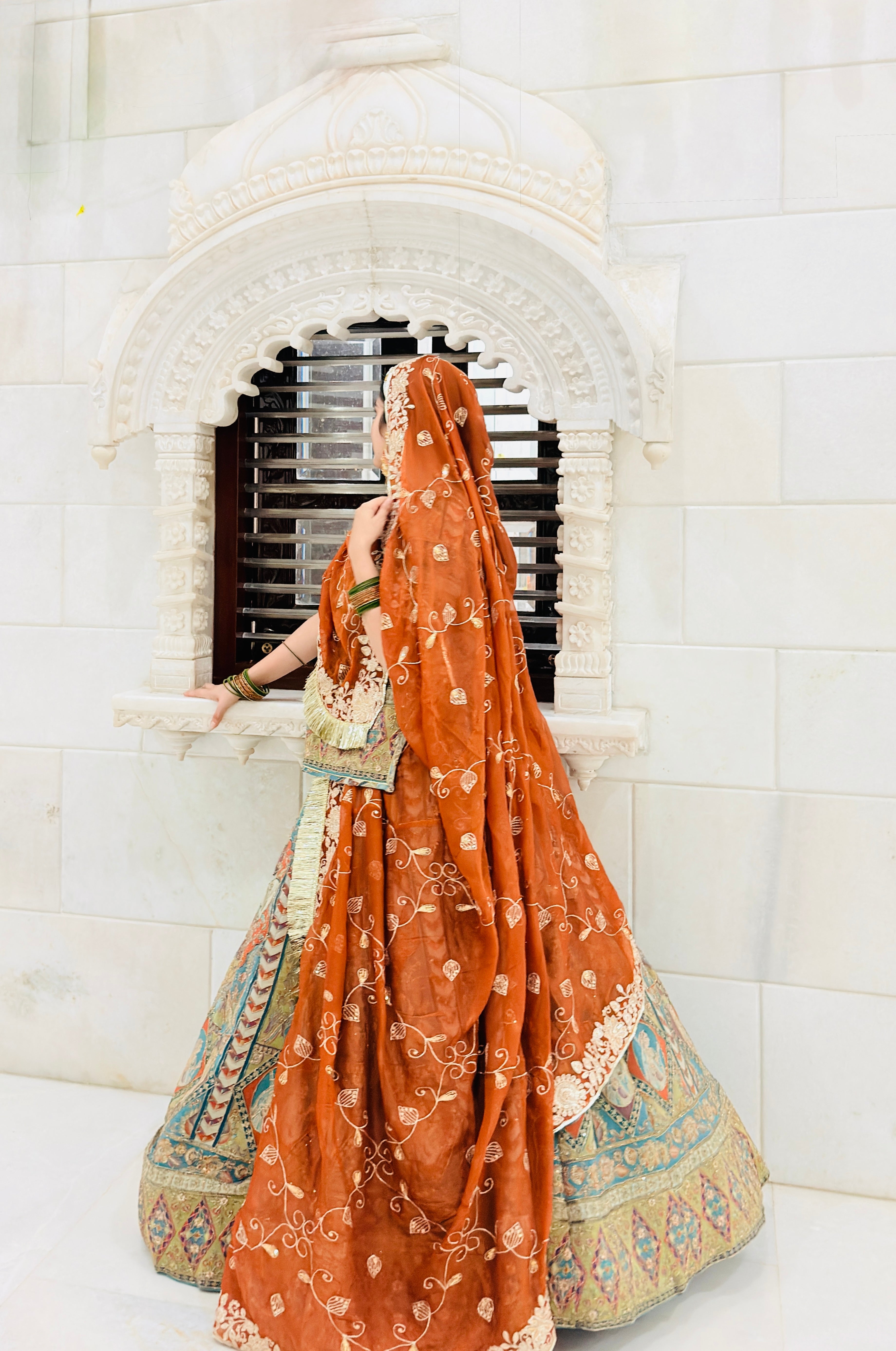 ghoomar Rajputi Poshak Lehenga – Traditional Printed Designer Wedding Wear