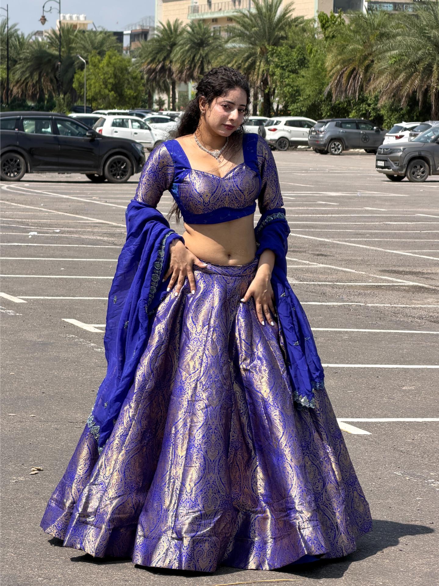 Premium Kanjivaram Lehenga with Hand Work Dupatta | Designer Wedding Wear