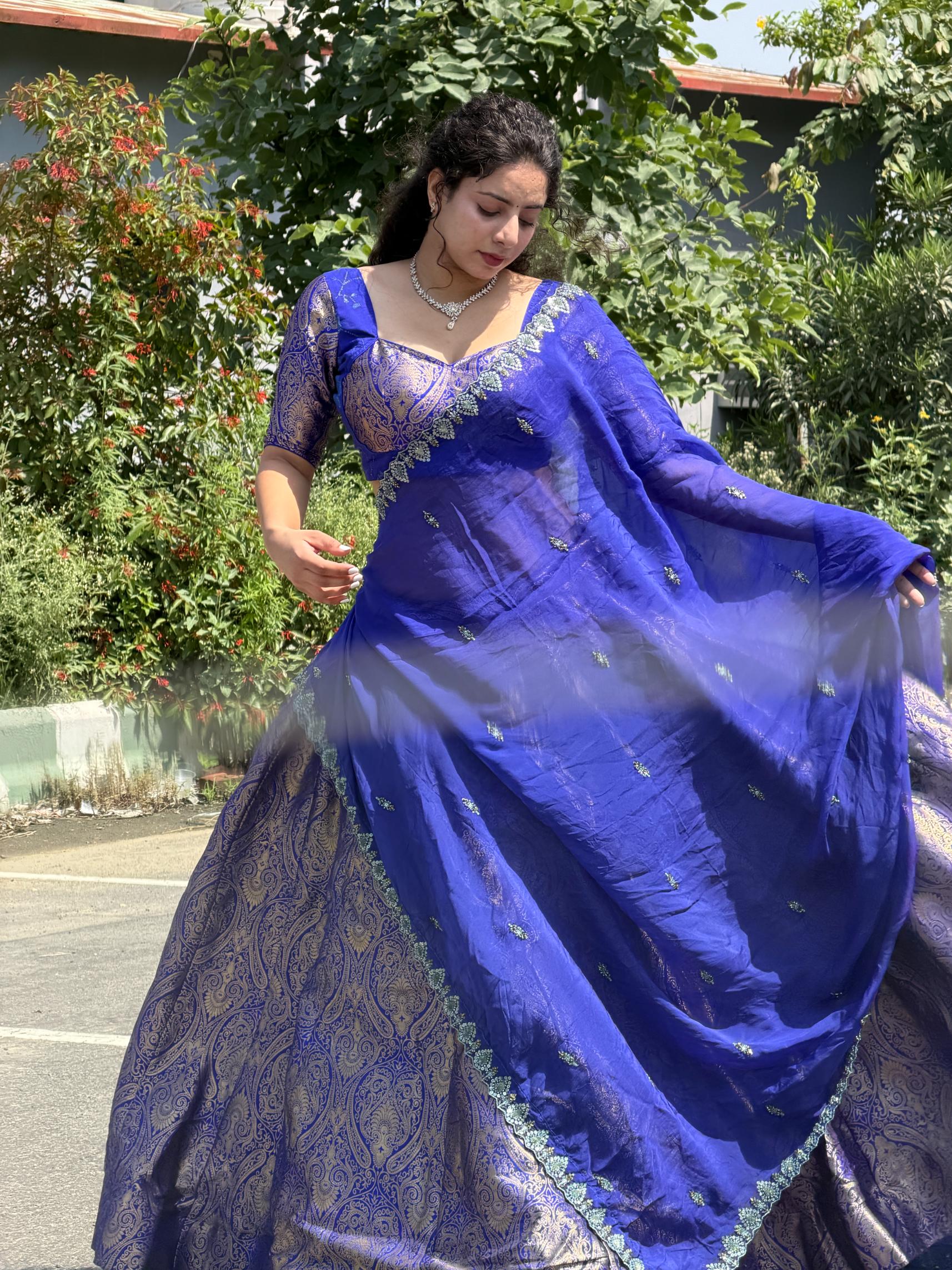 Premium Kanjivaram Lehenga with Hand Work Dupatta | Designer Wedding Wear