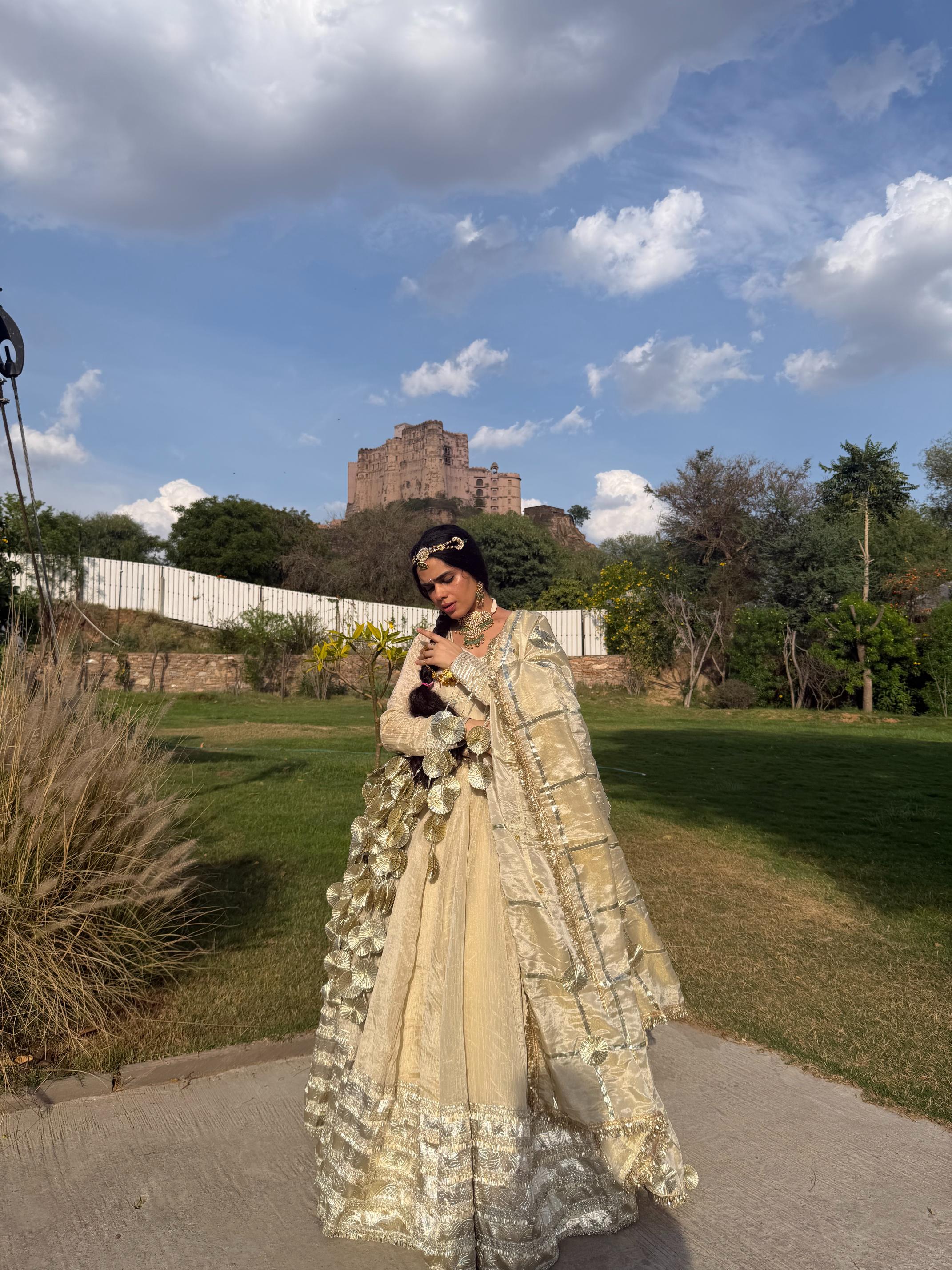Karigari Luxury Ivory Wedding Lehenga with Fine Embroidery