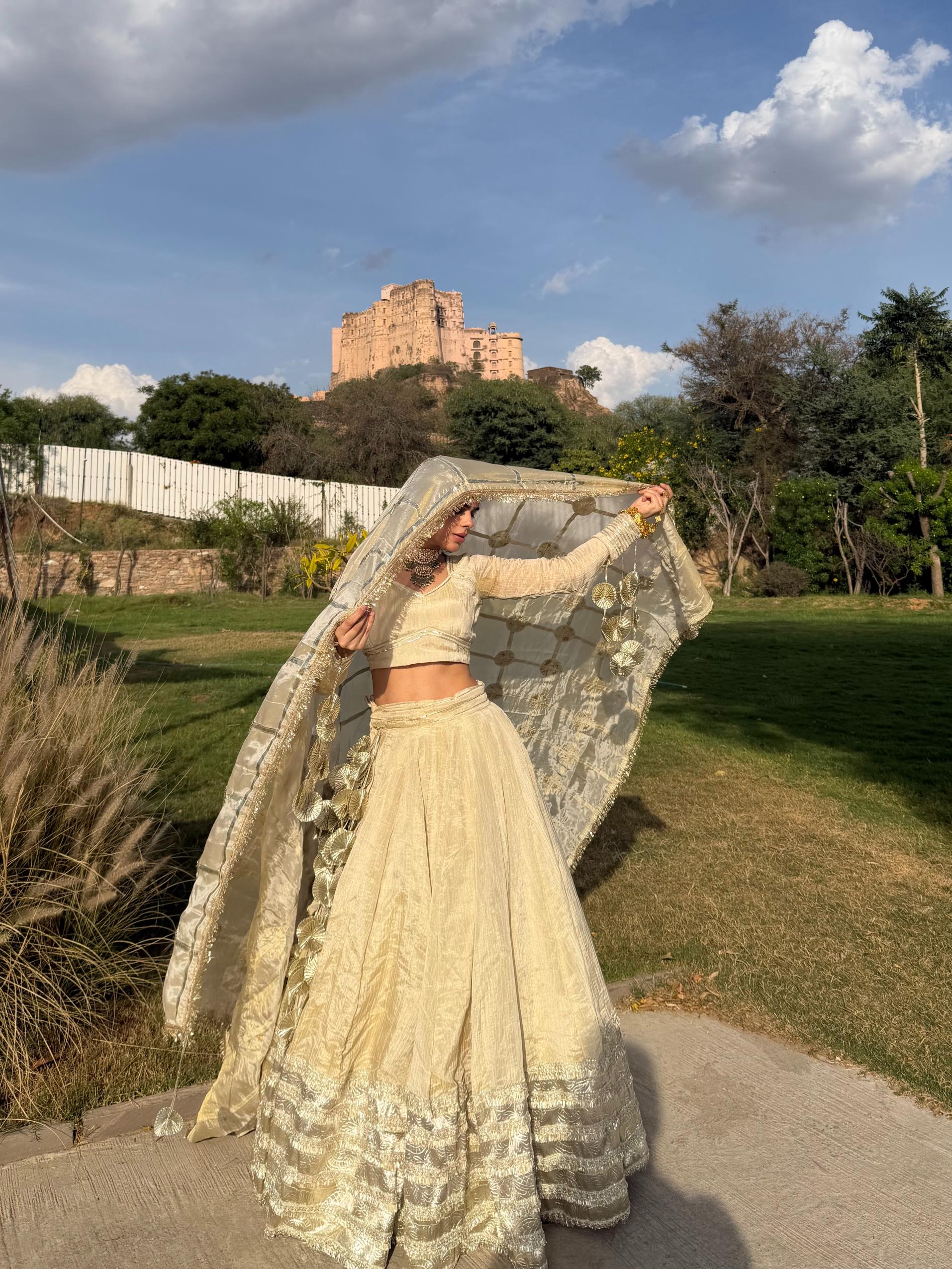Karigari Luxury Ivory Wedding Lehenga with Fine Embroidery