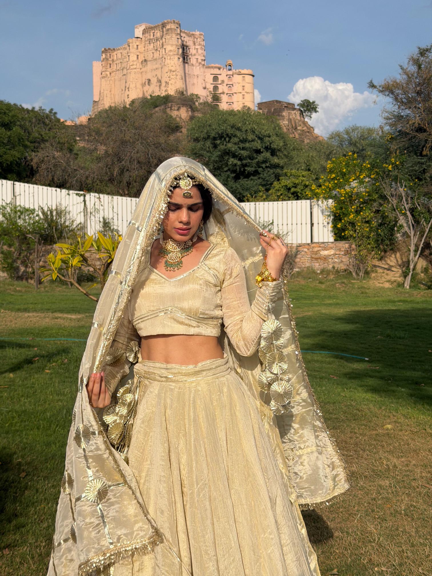 Karigari Luxury Ivory Wedding Lehenga with Fine Embroidery