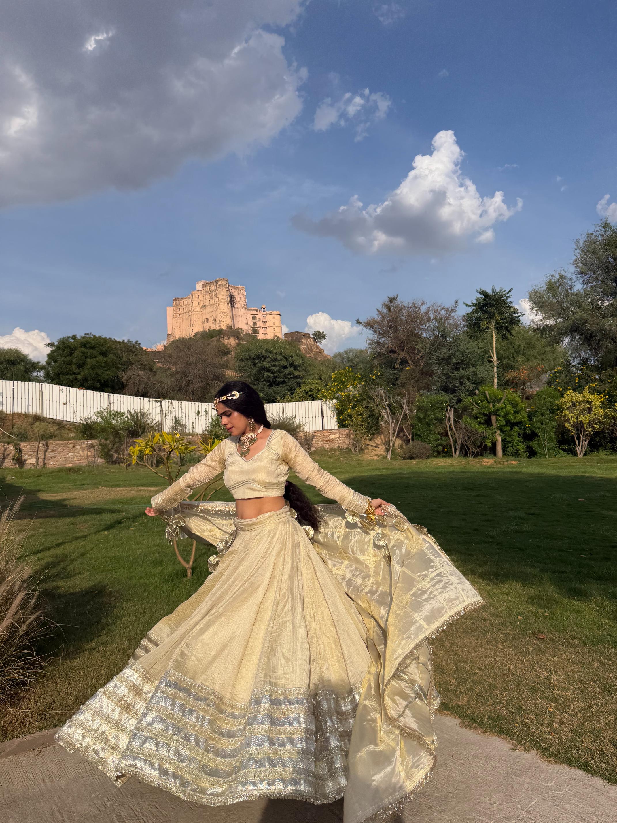 Karigari Luxury Ivory Wedding Lehenga with Fine Embroidery