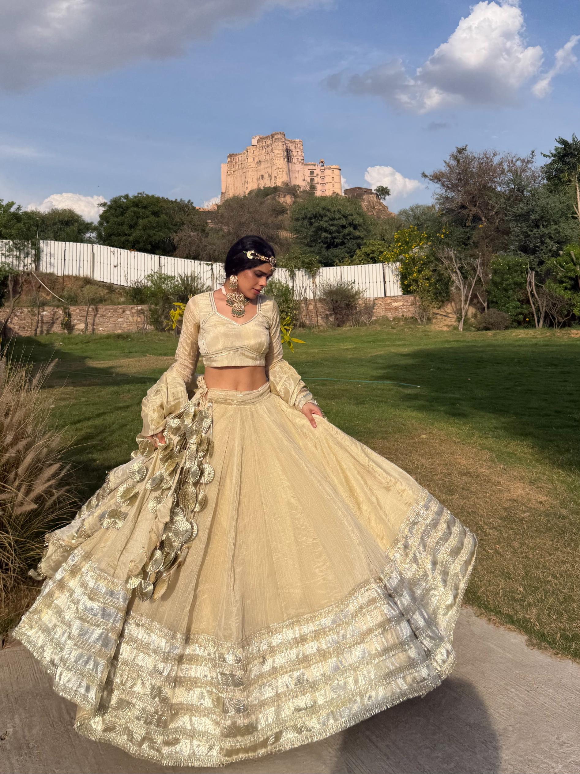 Karigari Luxury Ivory Wedding Lehenga with Fine Embroidery