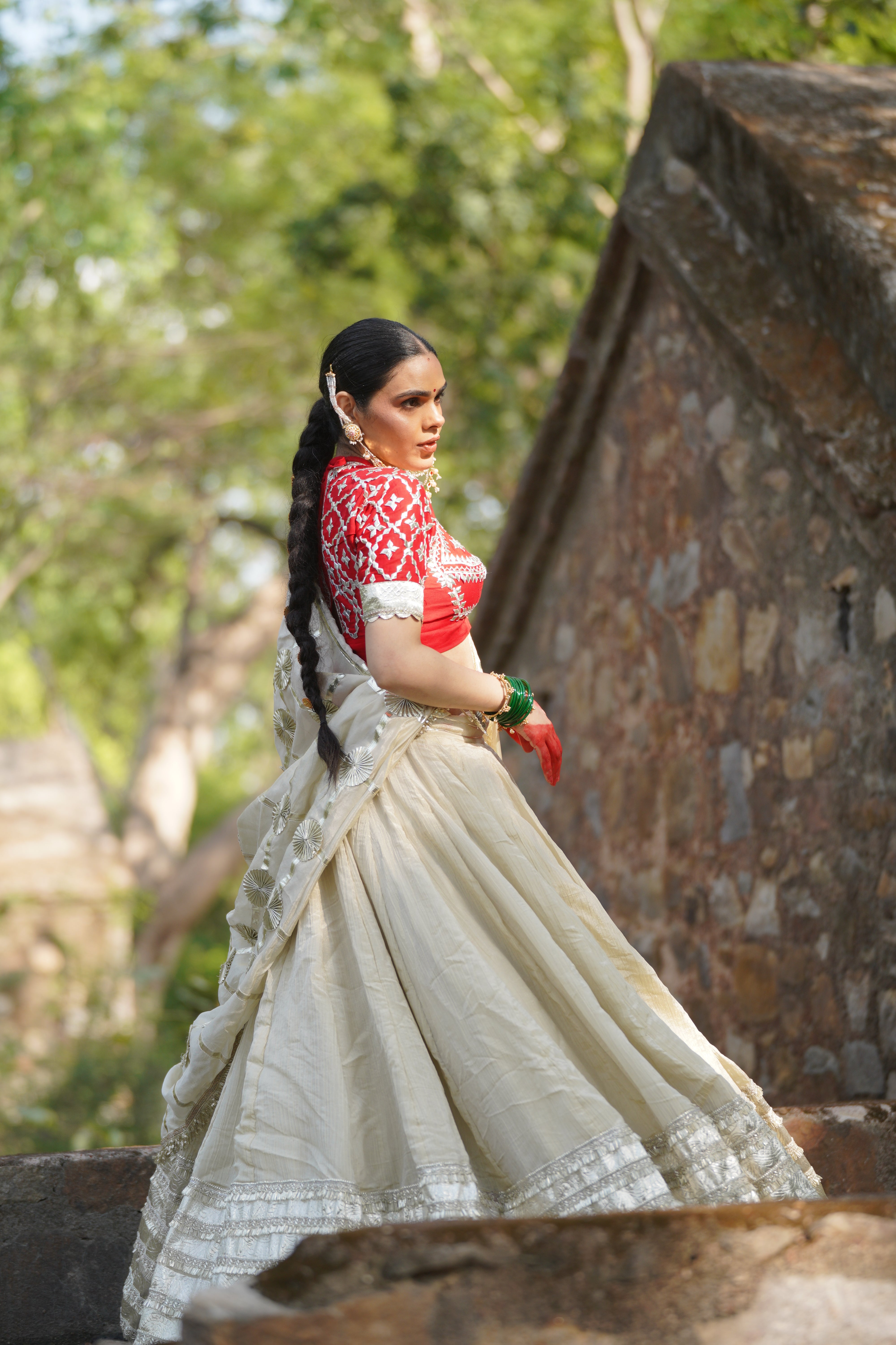 Karigari Luxury Ivory Wedding Lehenga with Fine Embroidery