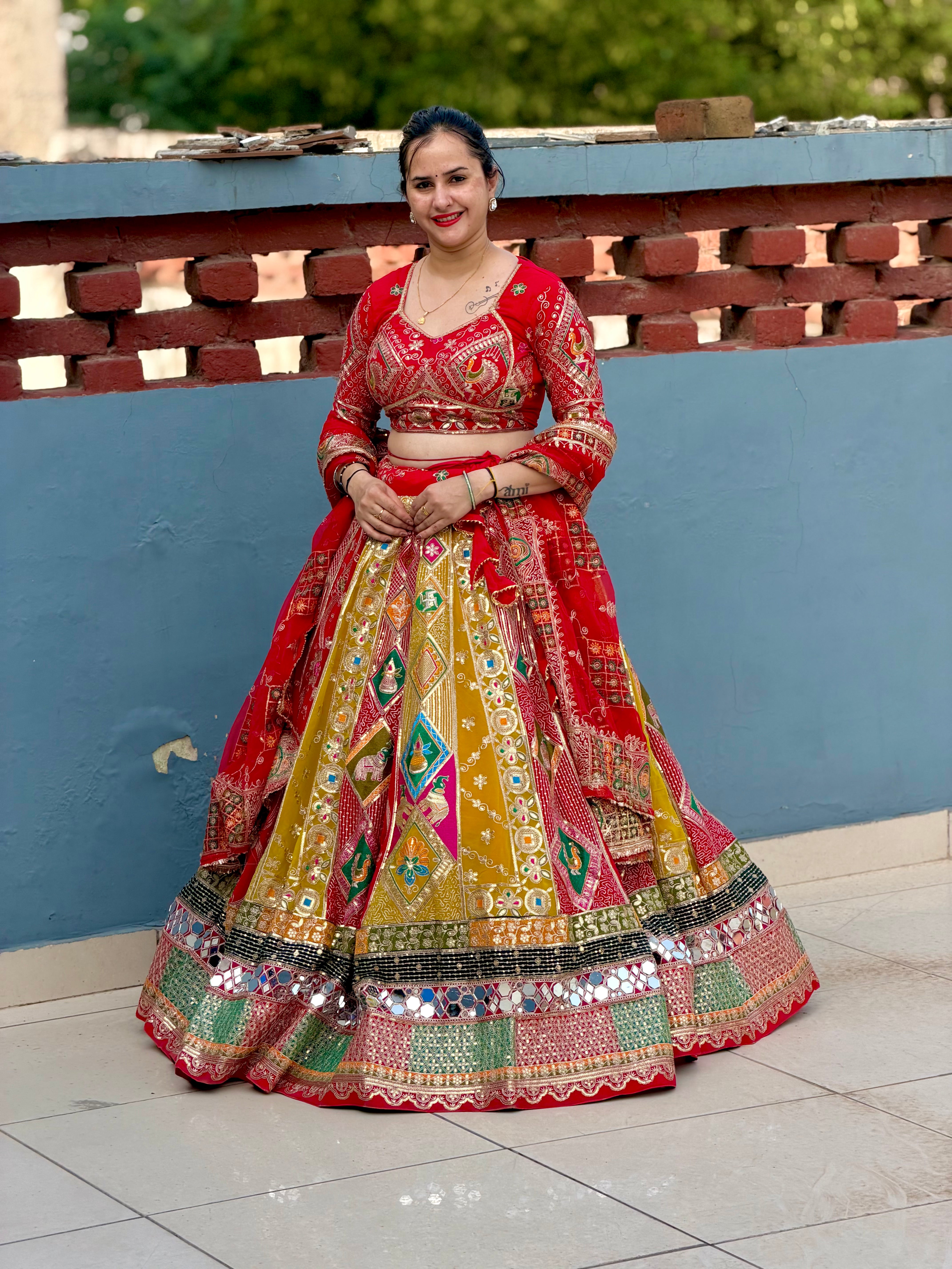 Red Noorkali Lehenga for Women | Designer Bridal Lehenga