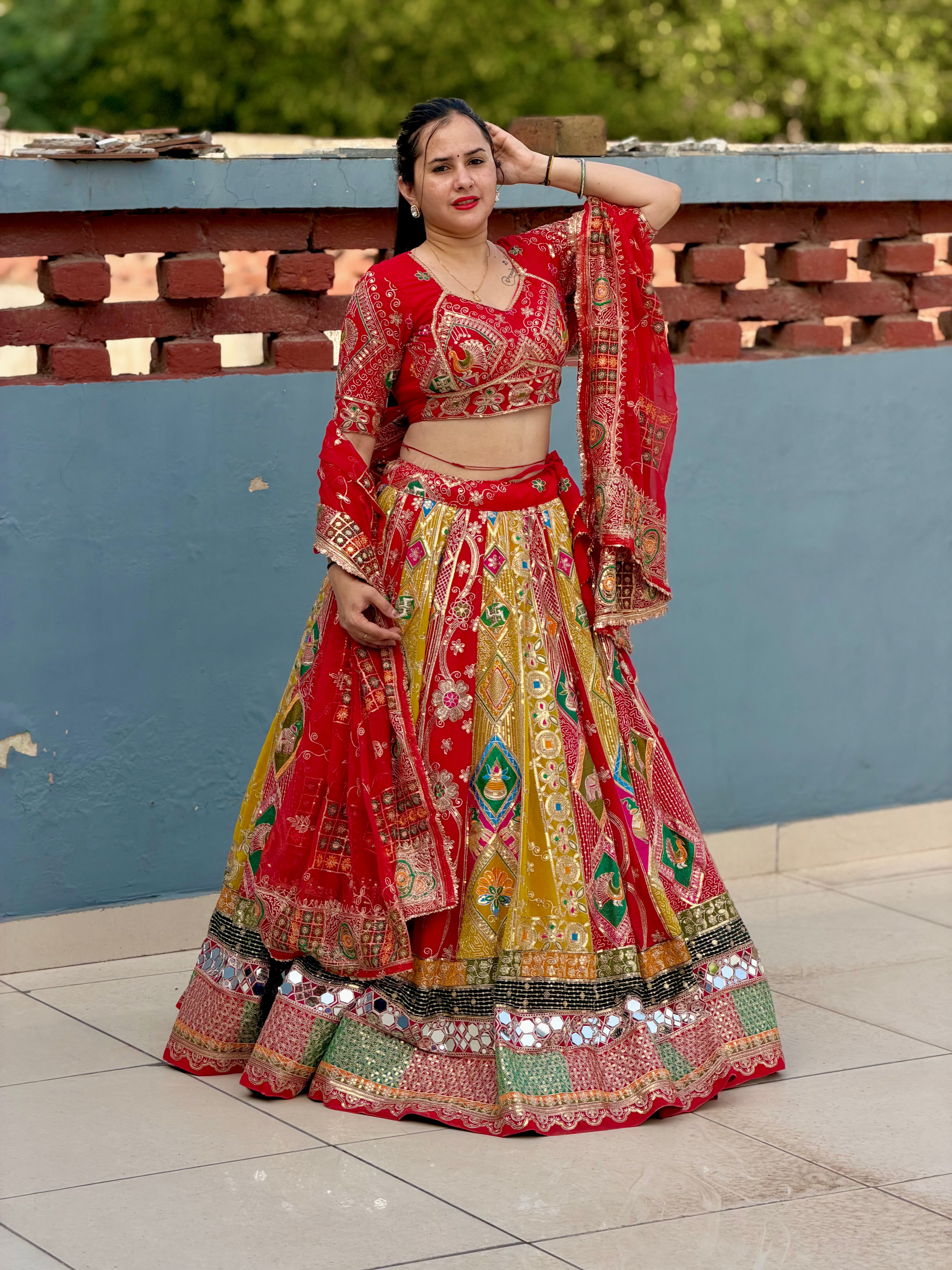 Red Noorkali Lehenga for Women | Designer Bridal Lehenga