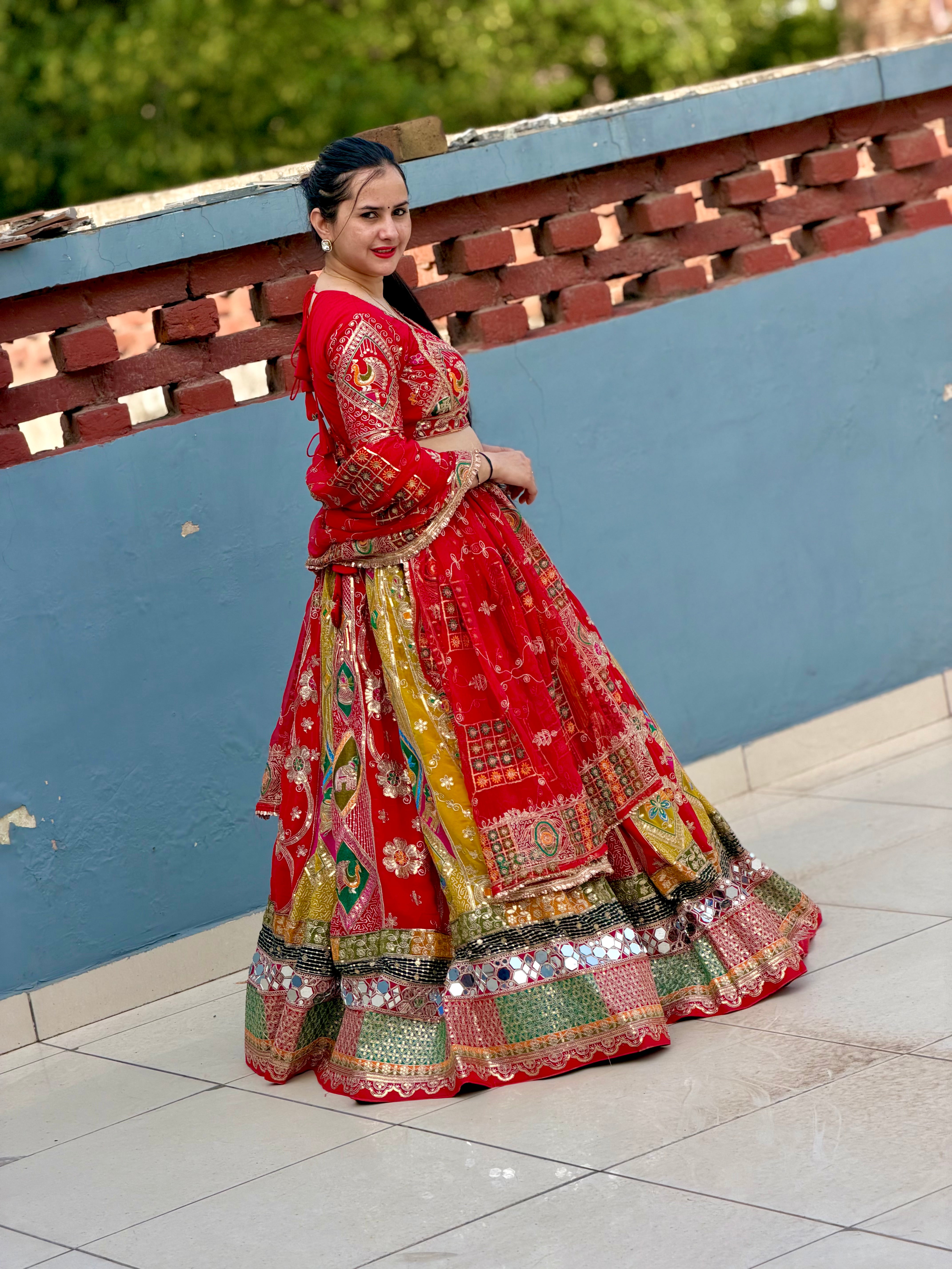 Red Noorkali Lehenga for Women | Designer Bridal Lehenga