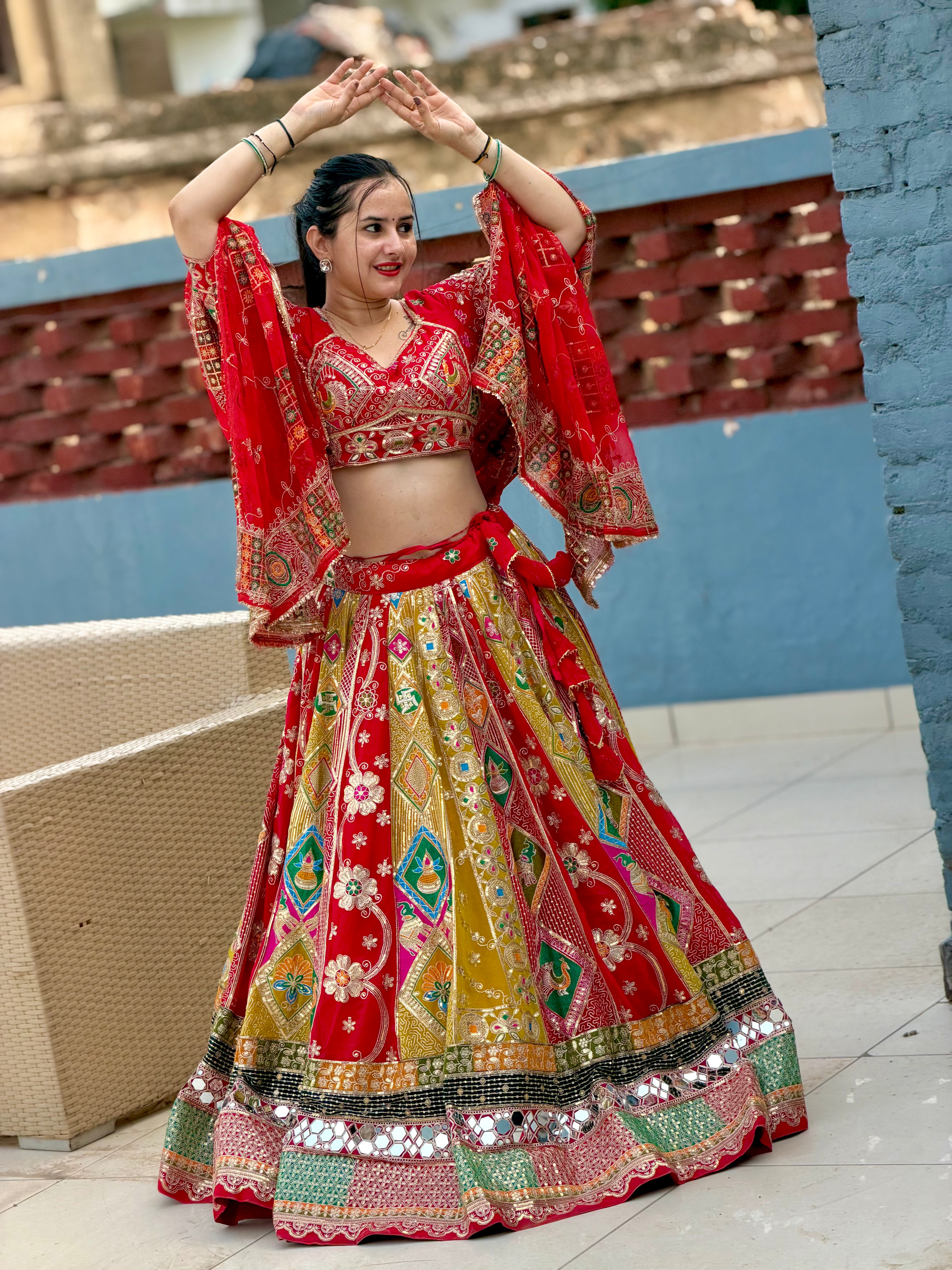 Red Noorkali Lehenga for Women | Designer Bridal Lehenga