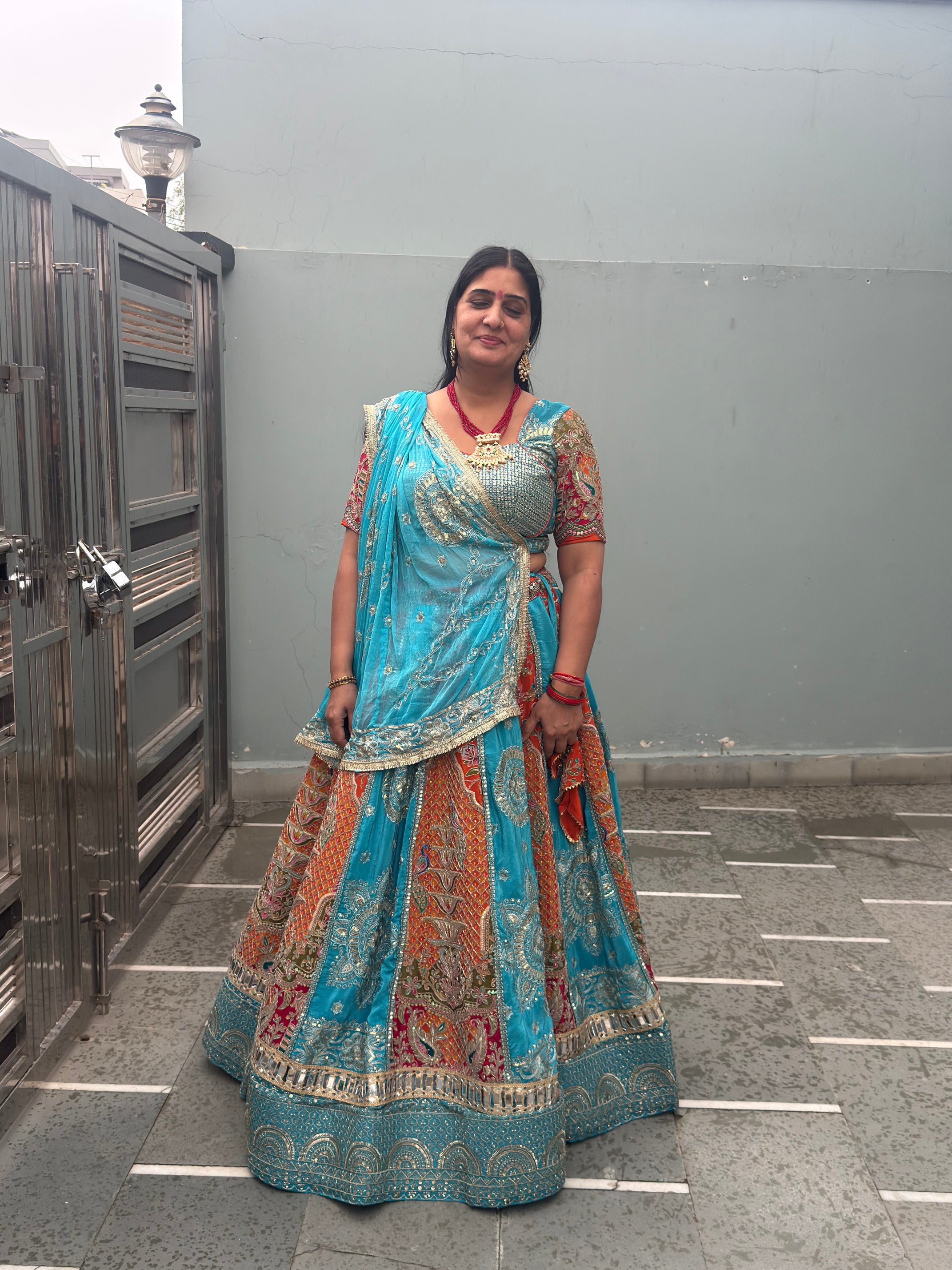 Designer Turquoise  Blue  Lehenga with Heavy Embroidery & Dupatta