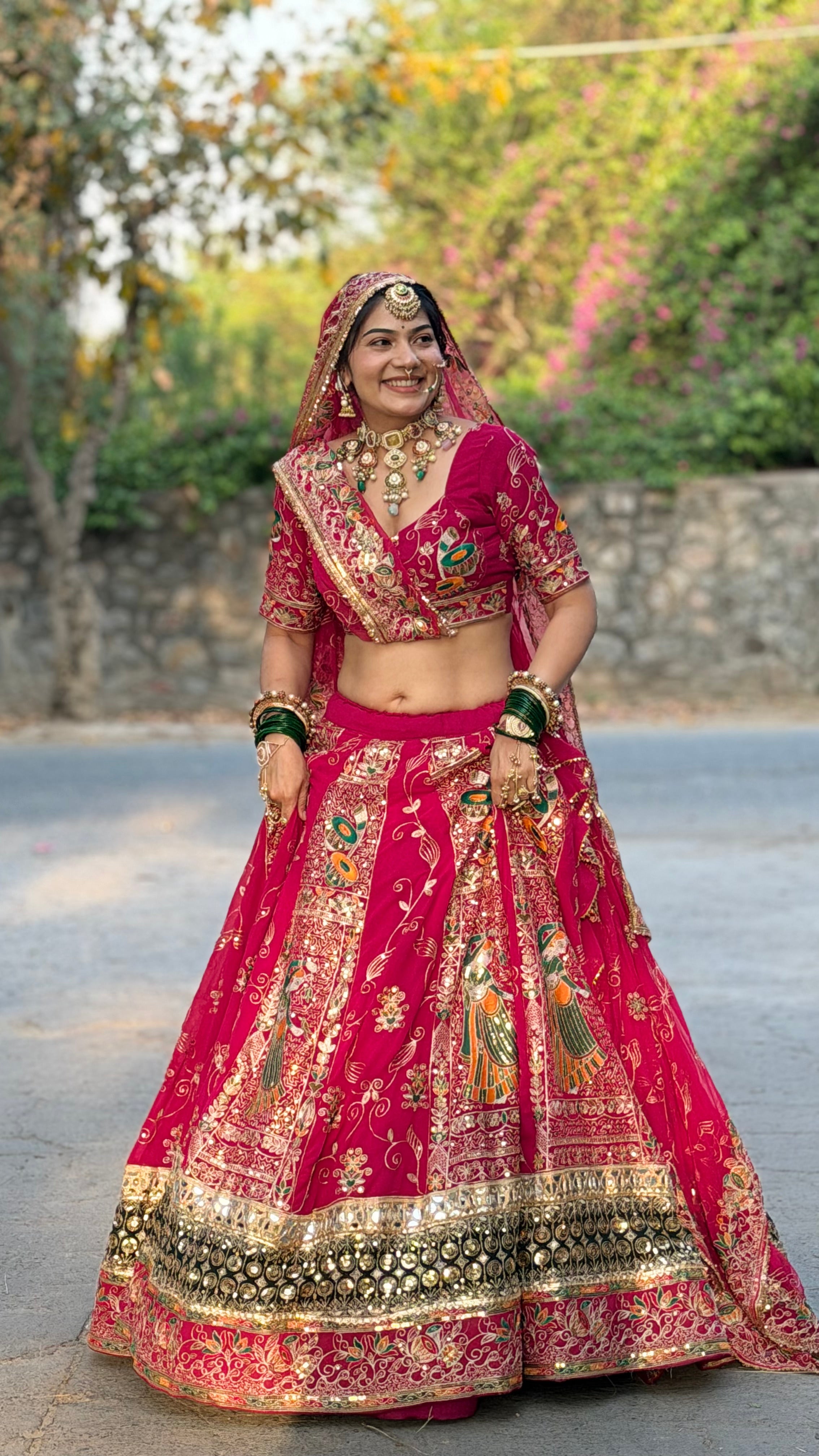 Bindani Rani Bridal Lehenga | Rajasthani Designer Lehenga with Full Gher