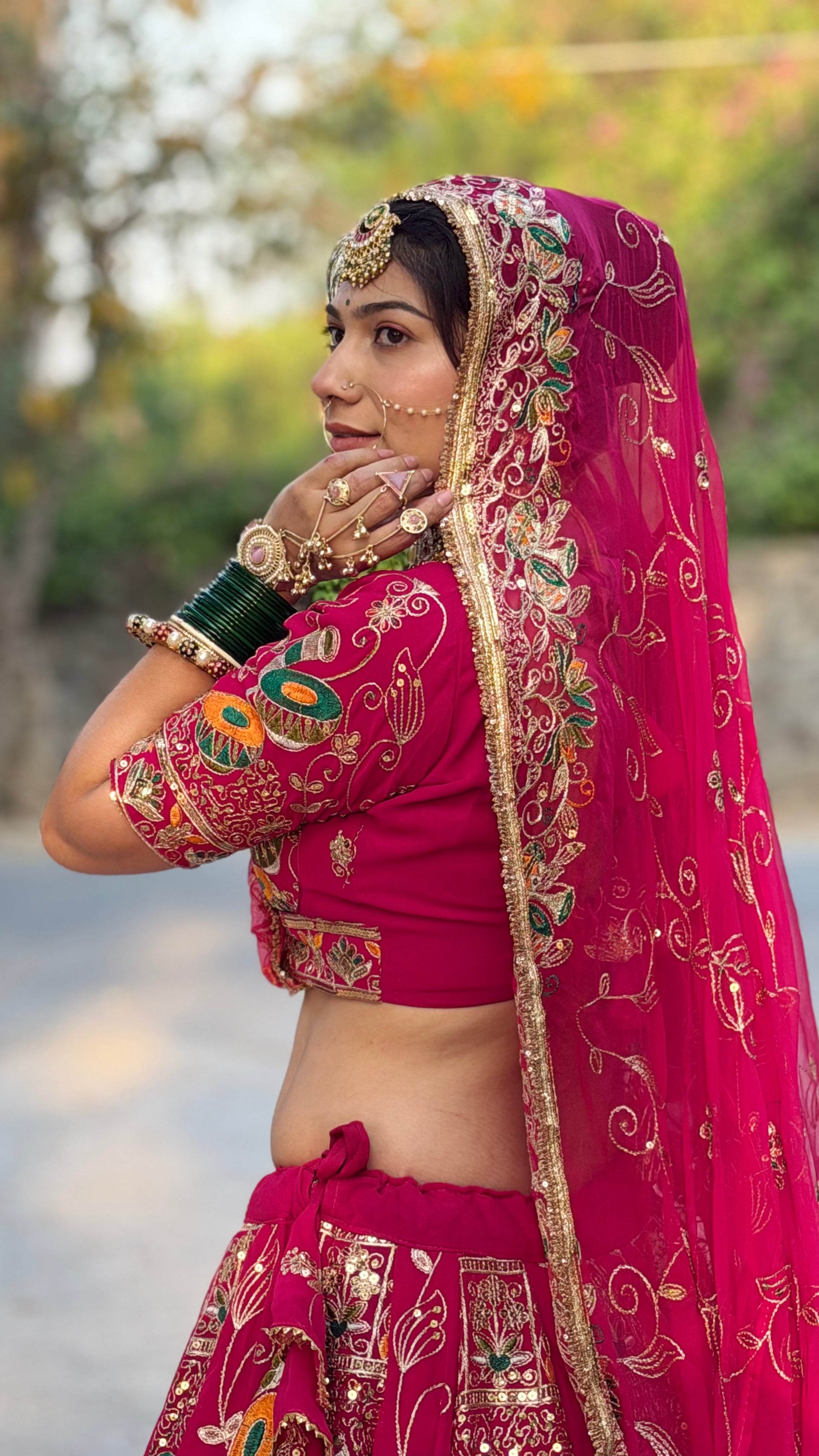 Bindani Rani Bridal Lehenga | Rajasthani Designer Lehenga with Full Gher