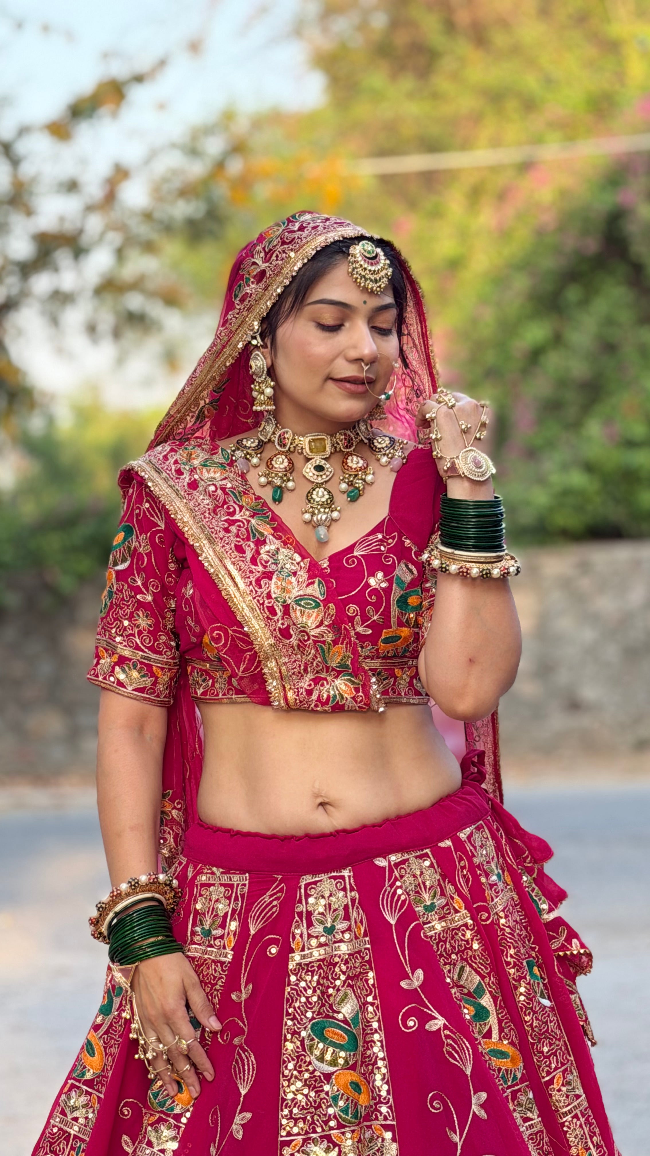 Bindani Rani Bridal Lehenga | Rajasthani Designer Lehenga with Full Gher