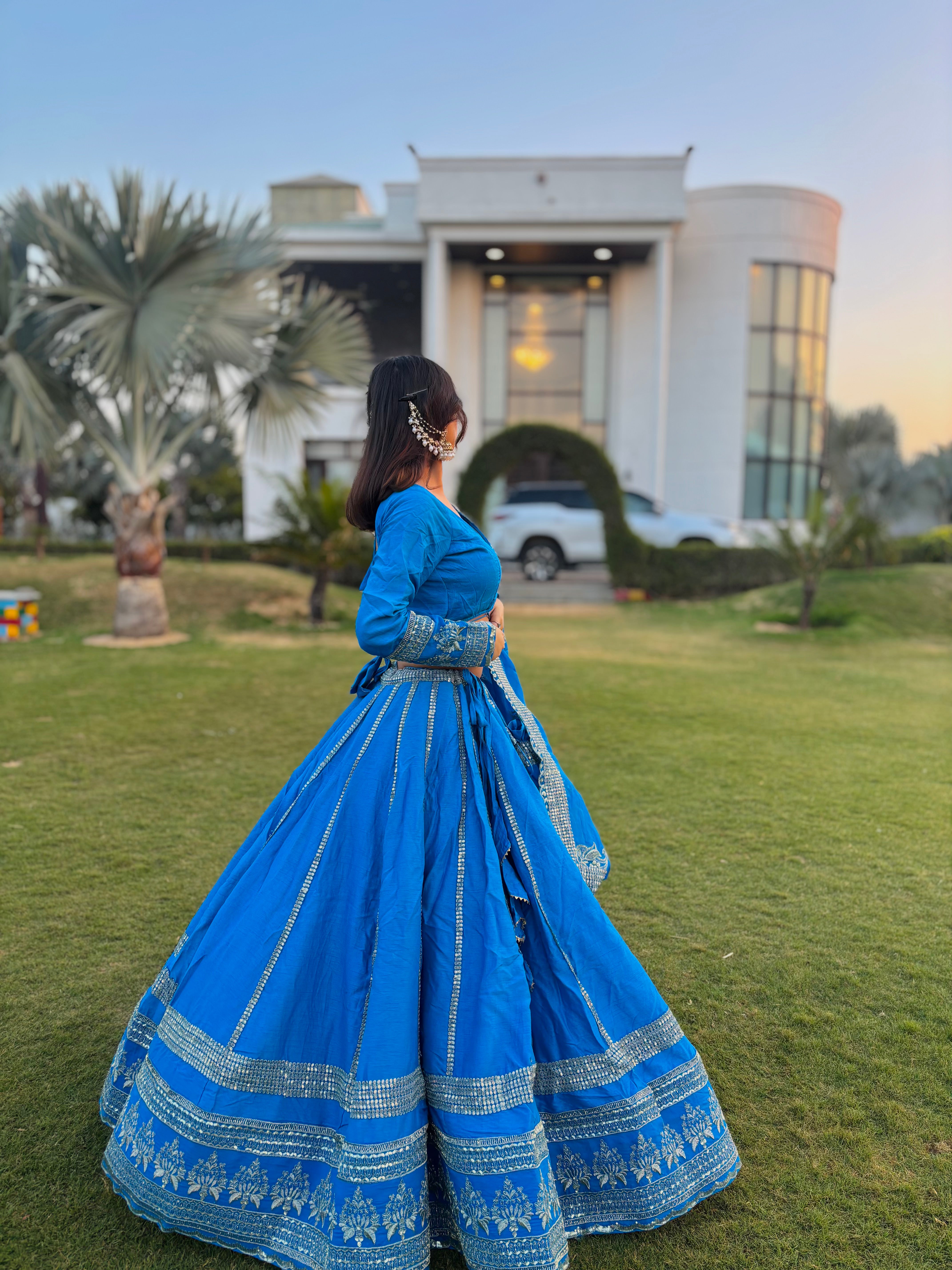 Royal Blue Embroidered Lehenga Choli – SABHYA Collection | Radhika Boutique