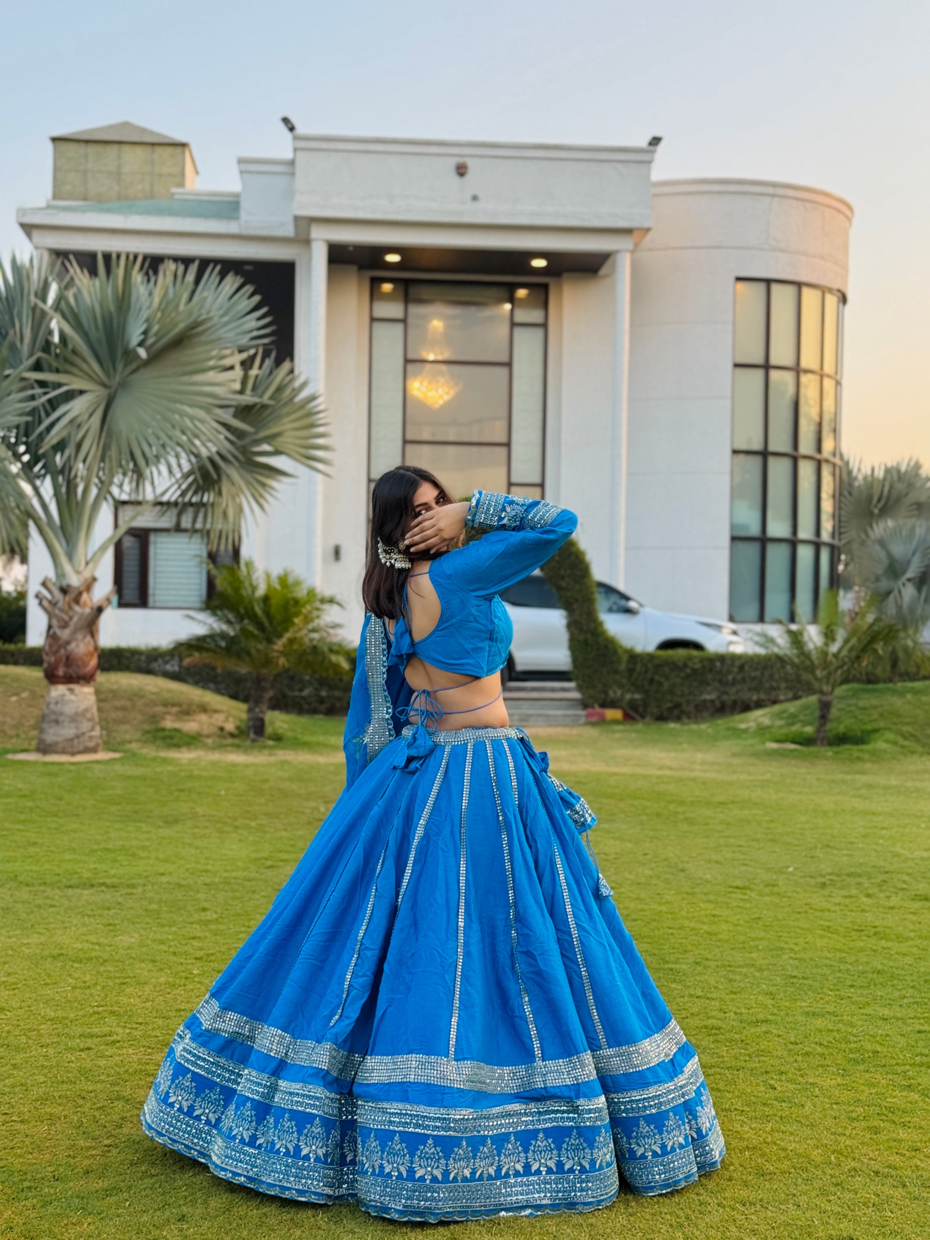 Royal Blue Embroidered Lehenga Choli – SABHYA Collection | Radhika Boutique