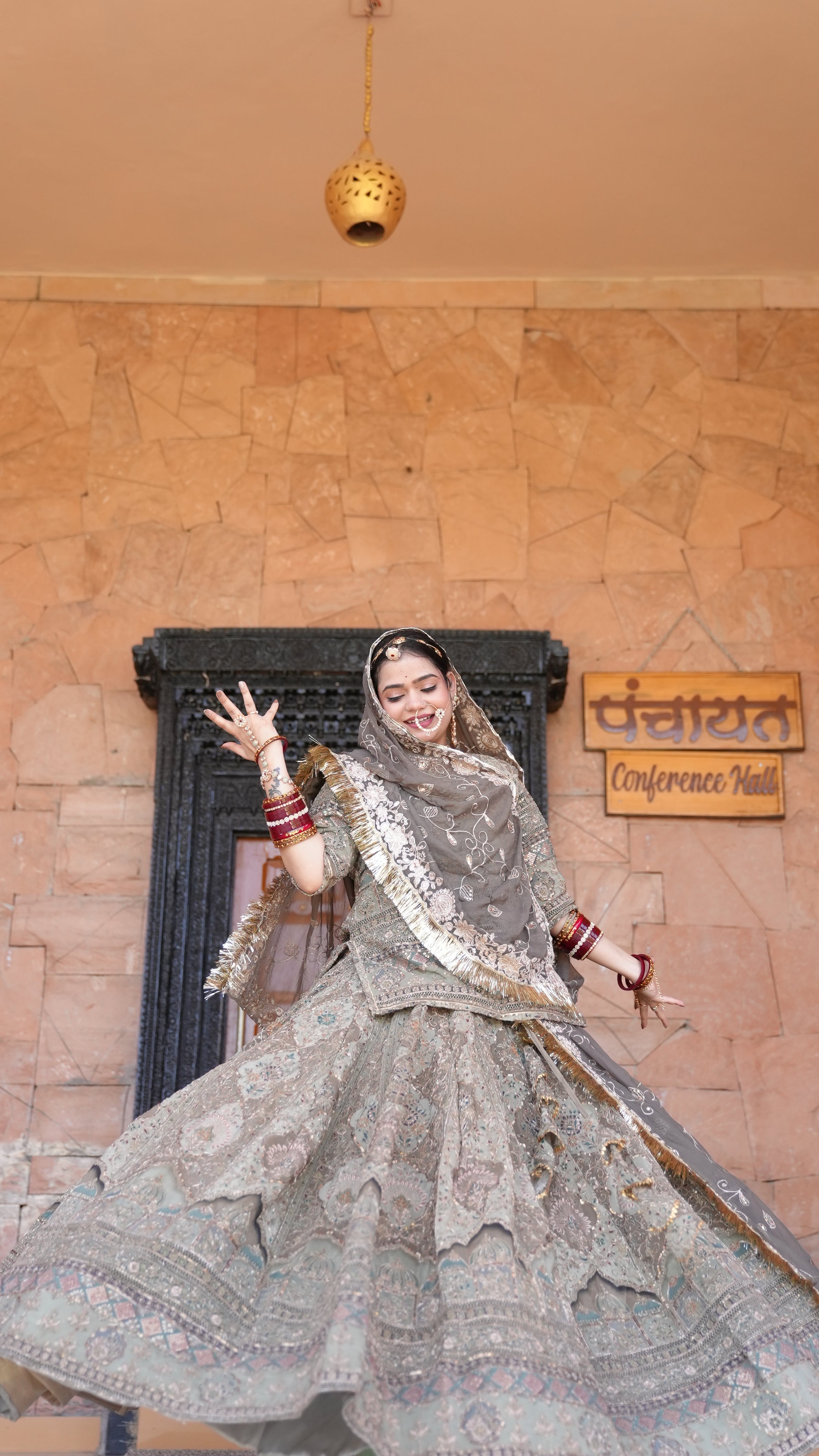 Chaandni Lehenga | Elegant Grey Embroidered Bridal Lehenga with Dupatta