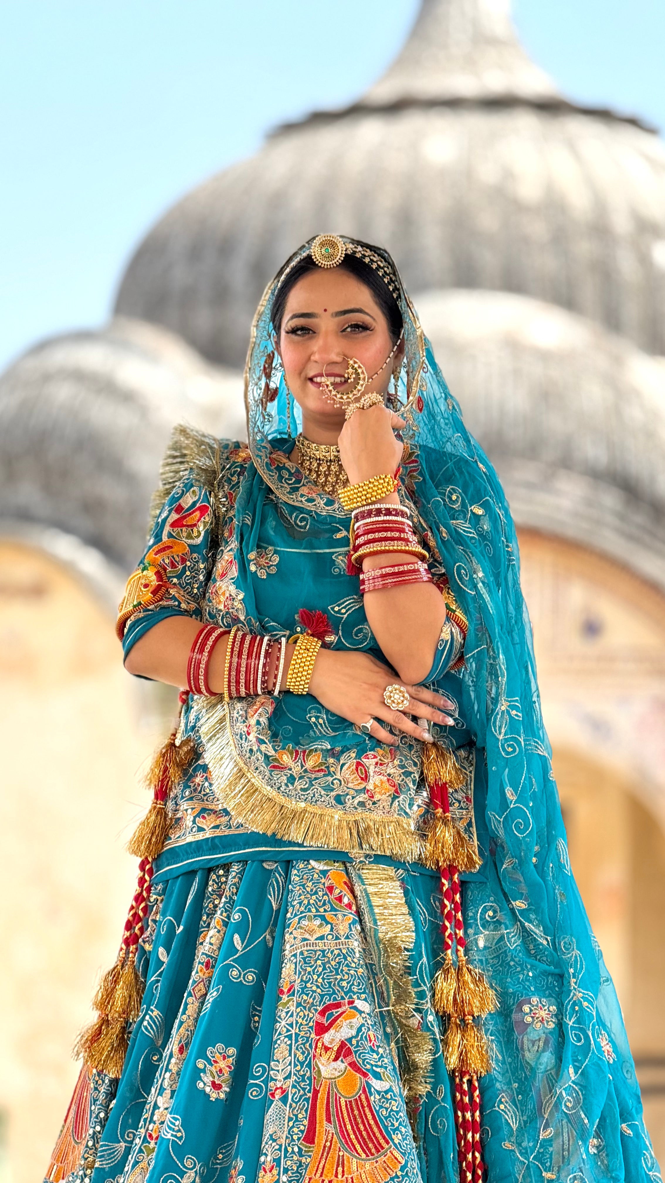 Bindani Rajputi Dress | Vintage Lehenga with Full Gher & Heavy Can-Can