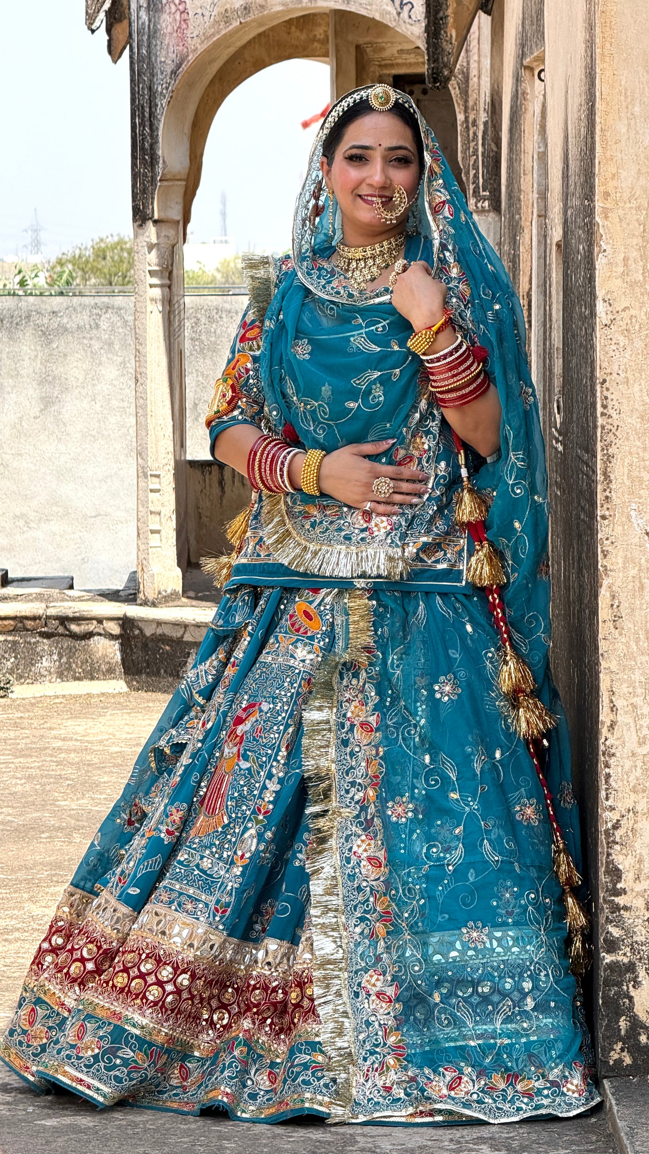 Bindani Rajputi Dress | Vintage Lehenga with Full Gher & Heavy Can-Can