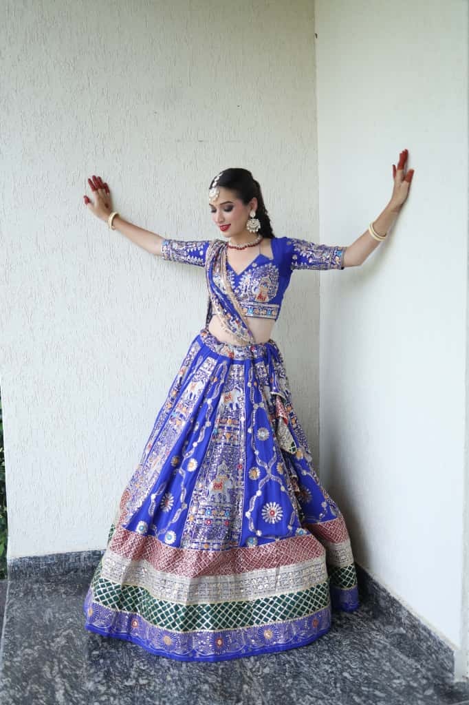 Blue Pittan Work Lehenga | weeding wear – Radhika Boutique