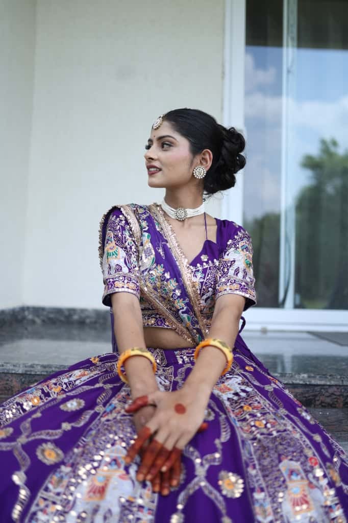 Royal Purple Heavy Embroidered Lehenga  | Radhika Boutique