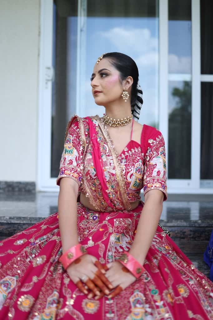 Pink Pittan Work Lehenga |  Radhika Boutique