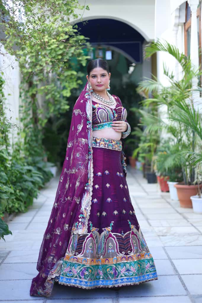 Purple Heavy Embroidered  Lehenga | Designer Wedding Wear | Radhika Boutique