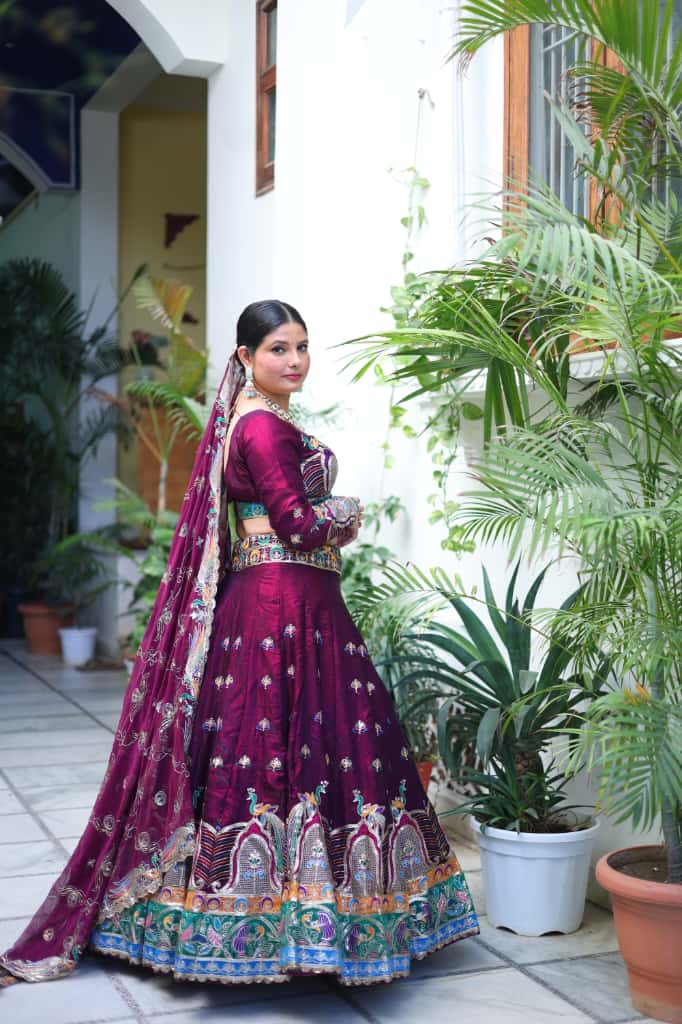 Purple Heavy Embroidered  Lehenga | Designer Wedding Wear | Radhika Boutique