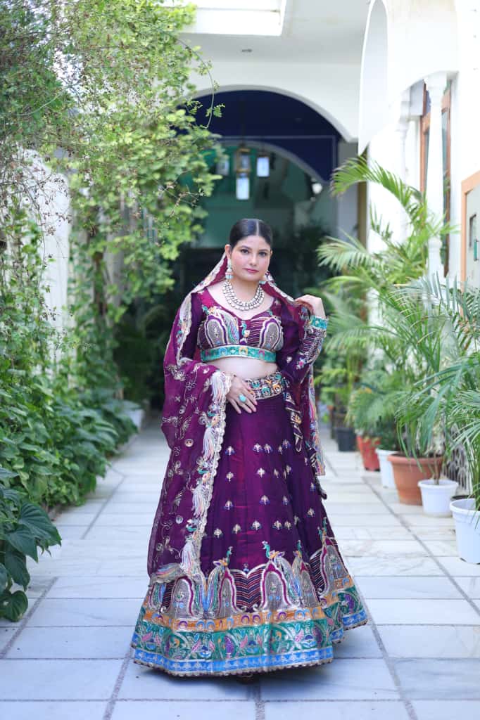 Purple Heavy Embroidered  Lehenga | Designer Wedding Wear | Radhika Boutique