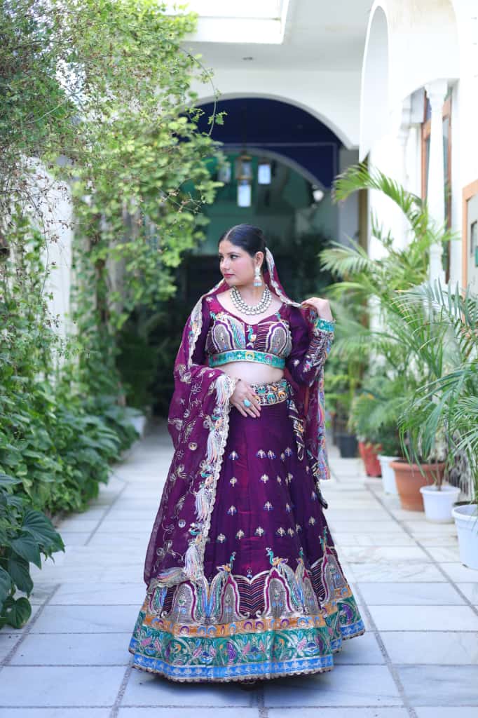 Purple Heavy Embroidered  Lehenga | Designer Wedding Wear | Radhika Boutique
